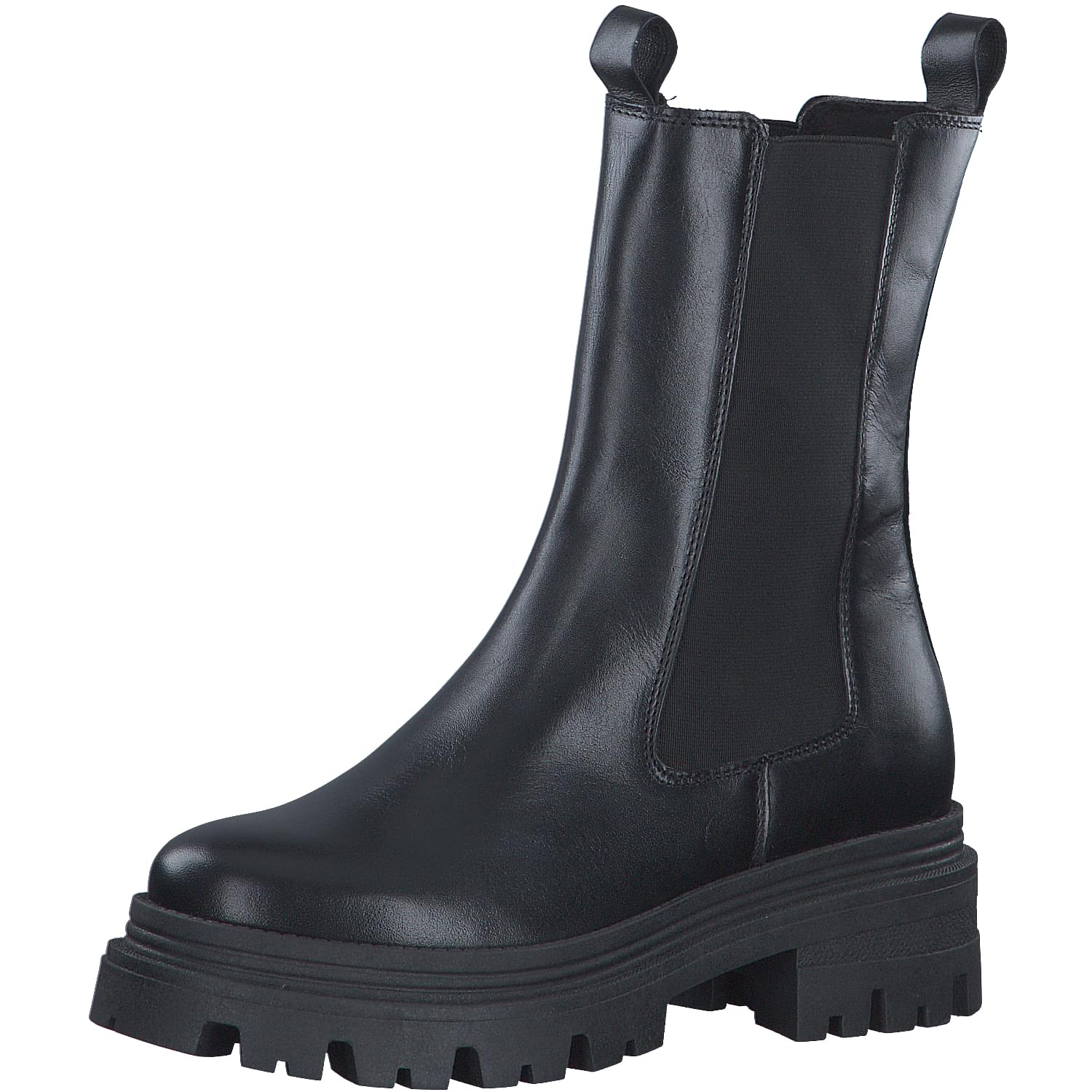 Tamaris Cayetana Chelsea Boots 1-25498-41 in Black Leather