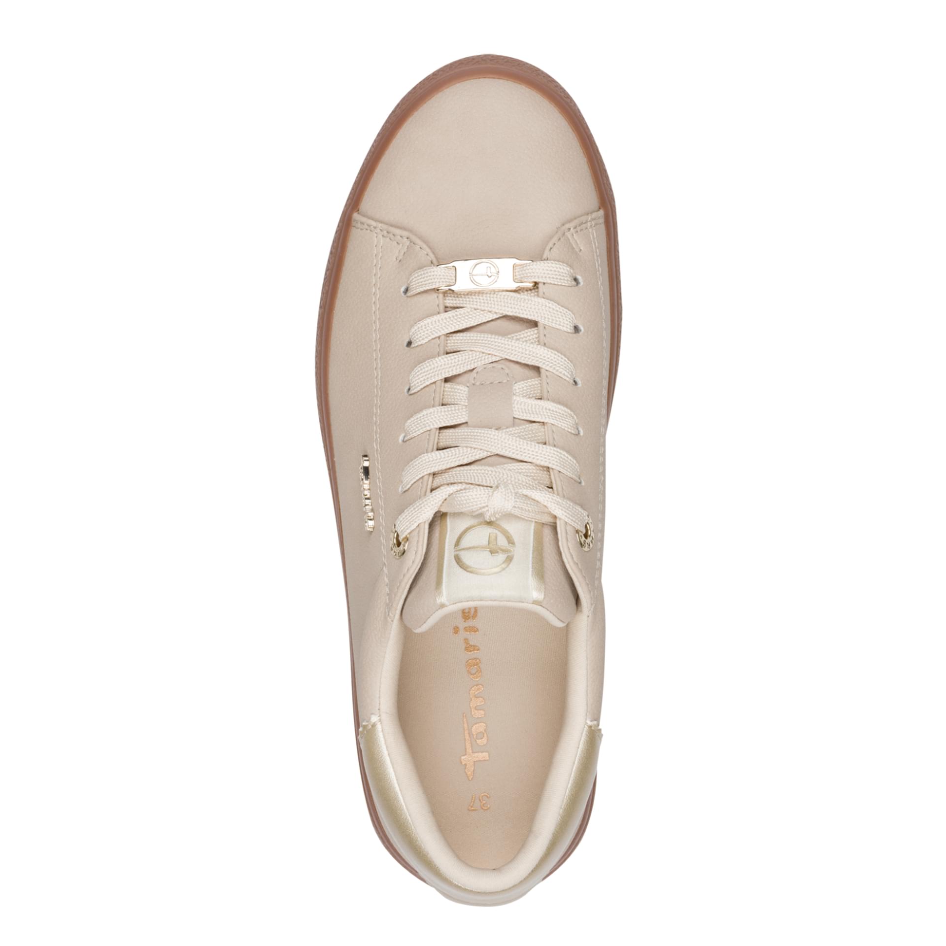 Tamaris Cinda Sneakers in Beige Comb, bovenaanzicht (SKU 1-23787-47--402)