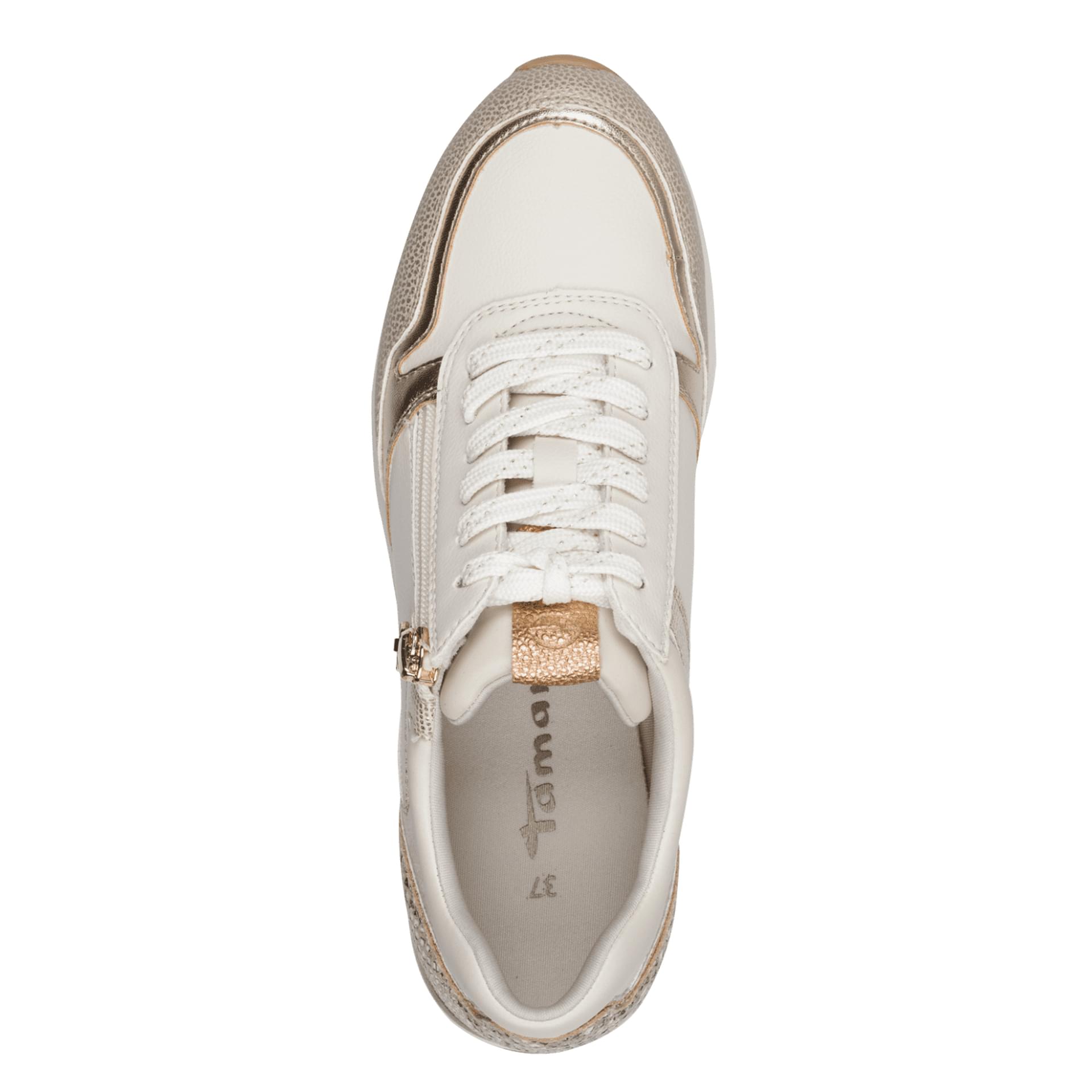 Tamaris Daki Sneakers 1-23613-46 in Ivory Struct.
