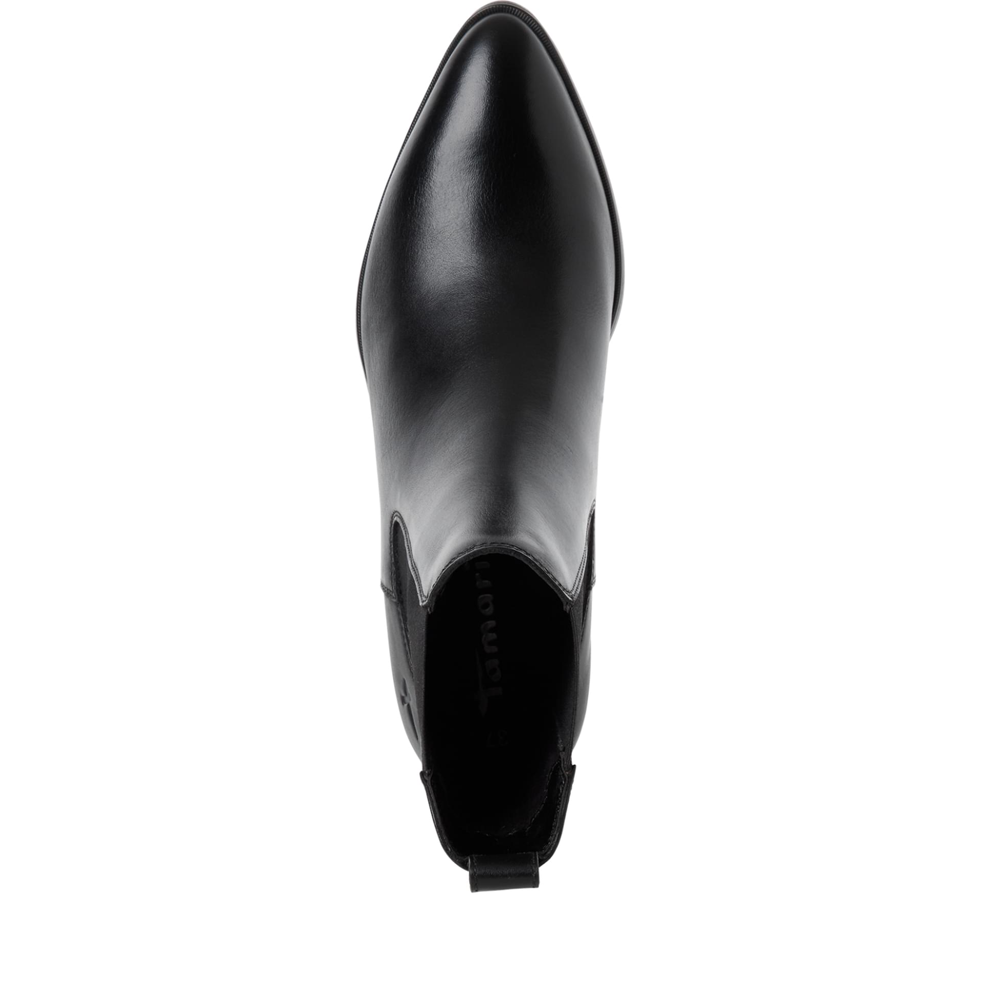 Tamaris Dena Chelsea Boots cuir in Black, vue de dessus (SKU 1-25306-47--001)