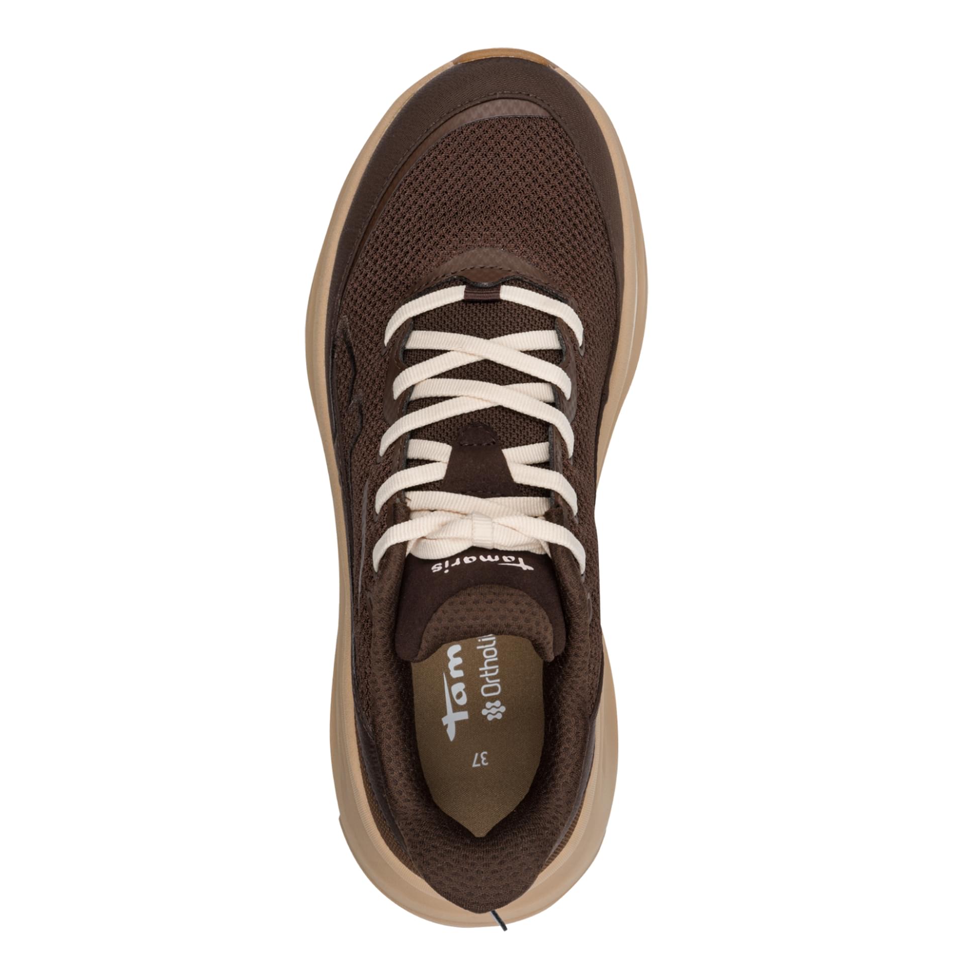 Tamaris Dynara Baskets in Mocca, vue de dessus (SKU 1-23705-47--304)