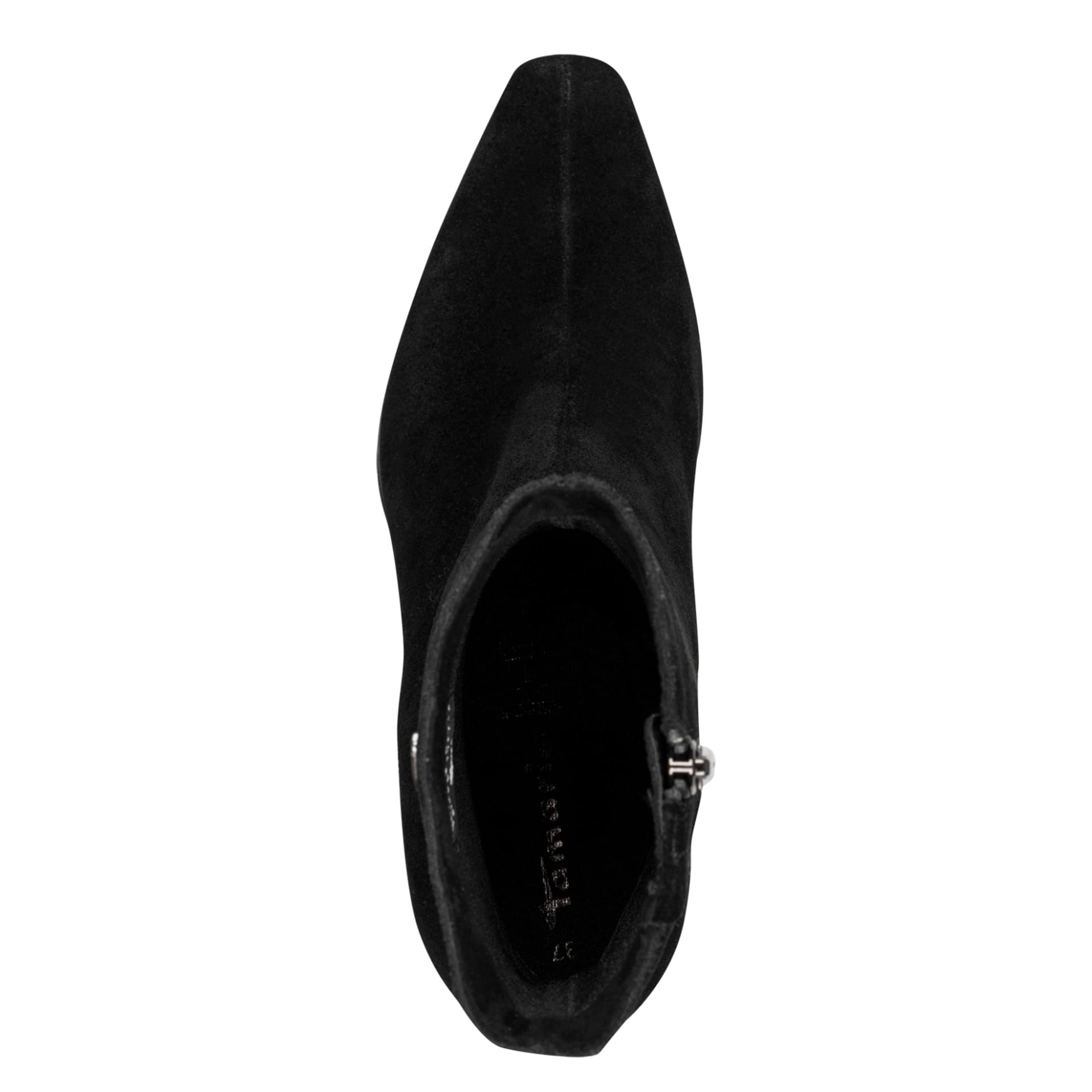 Tamaris Eclair Enkellaarsjes leer in Black, bovenaanzicht (SKU 1-25356-47--001)