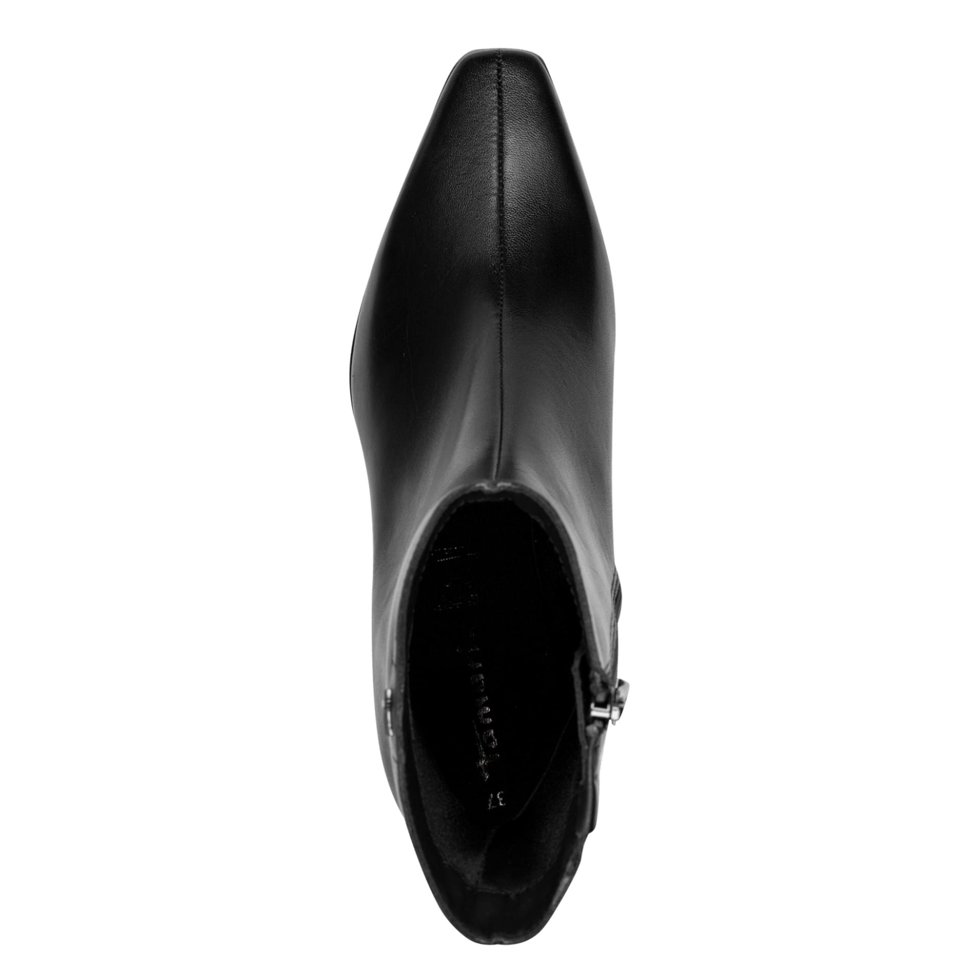 Tamaris Eclair Bottines cuir in Black Leather, vue de dessus (SKU 1-25356-47--003)