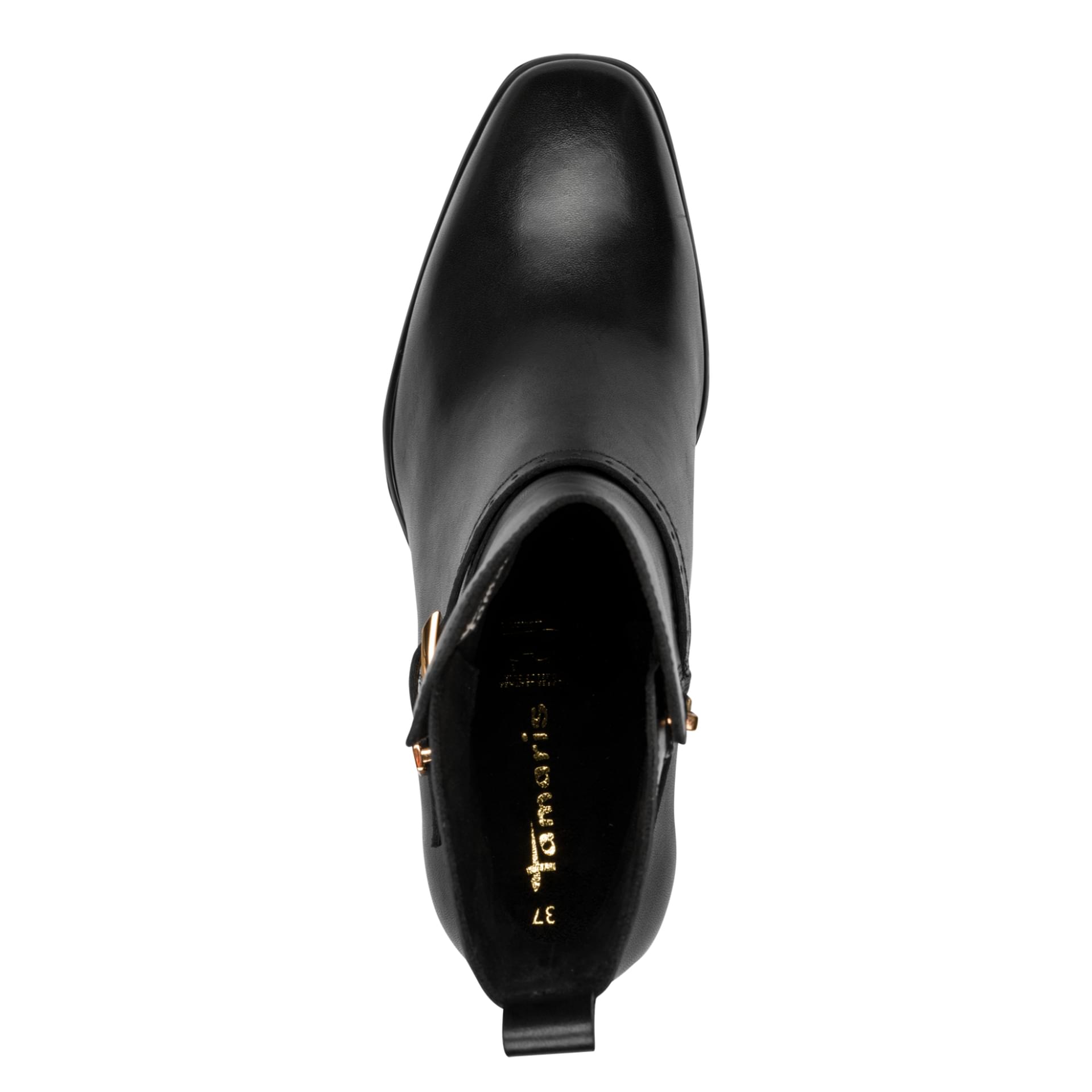Tamaris Elarissa Bottines cuir in Black, vue de dessus (SKU 1-25329-47--001)