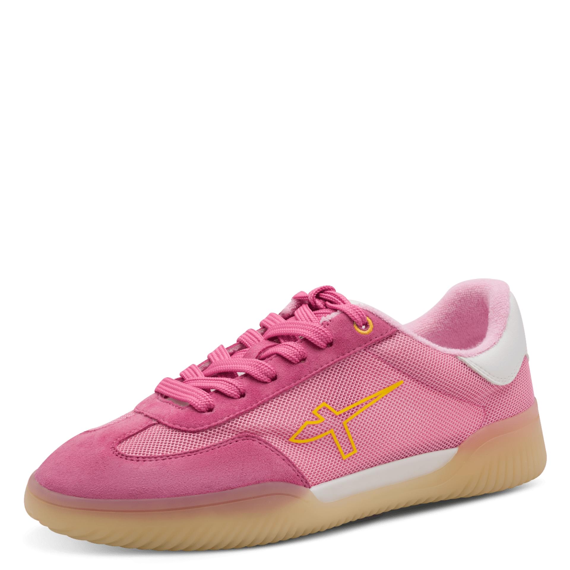 Tamaris Fair Sneakers in Fuxia, three-quarter view (SKU 1-23756-46--513)