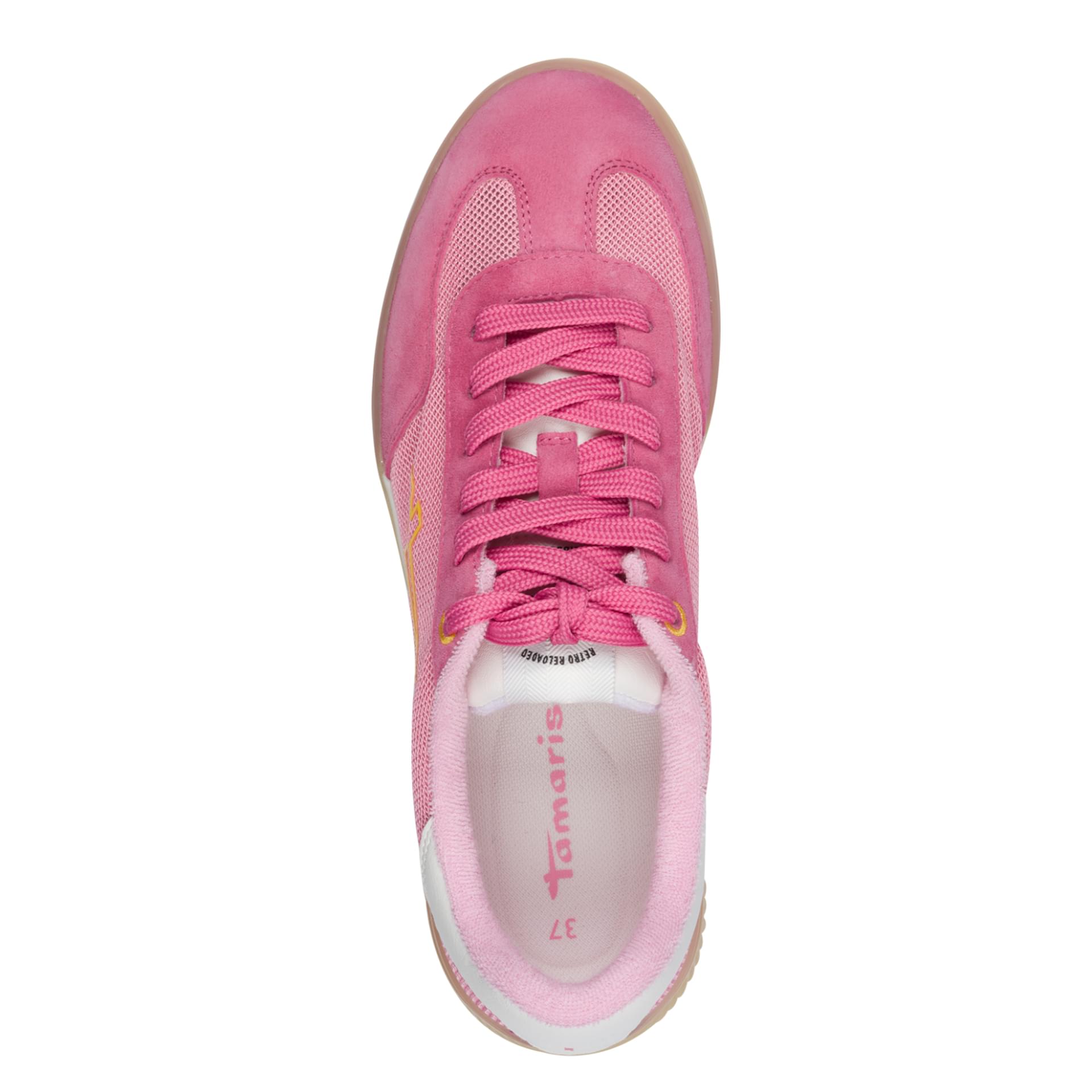 Tamaris Fair Sneakers in Fuxia, top view (SKU 1-23756-46--513)
