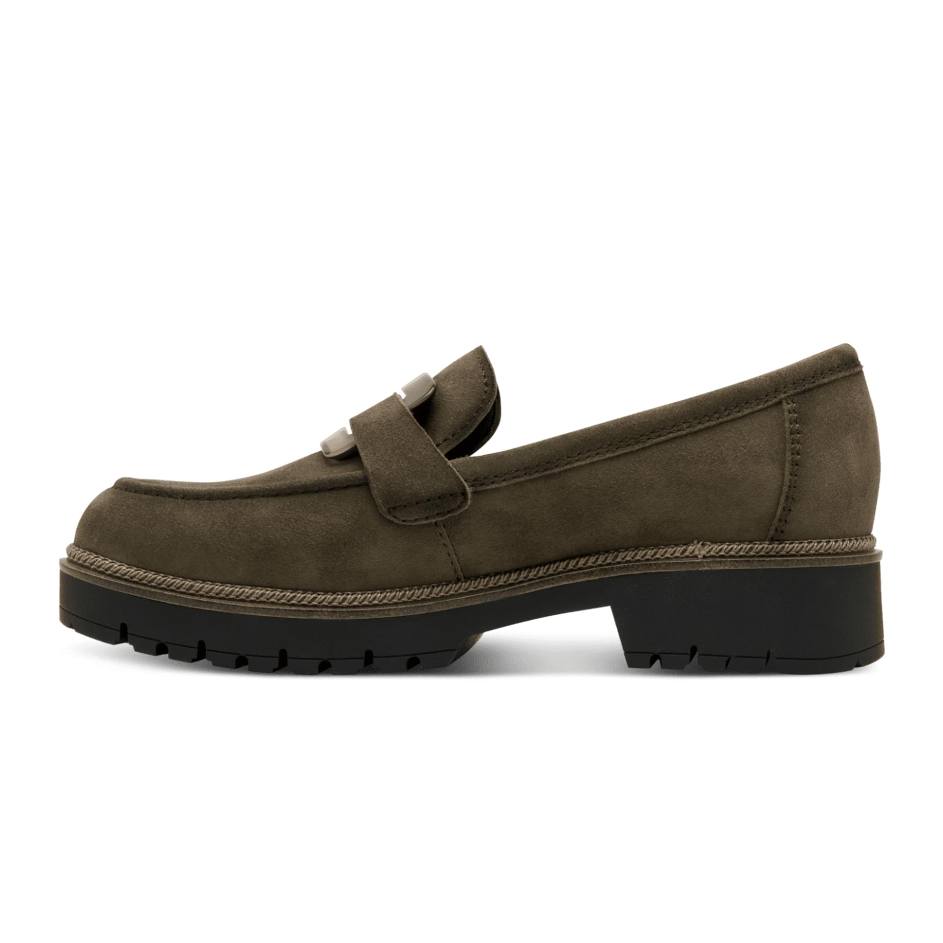 Tamaris Flora Loafers leer in Olive, binnenzijde (SKU 1-24722-43--722)