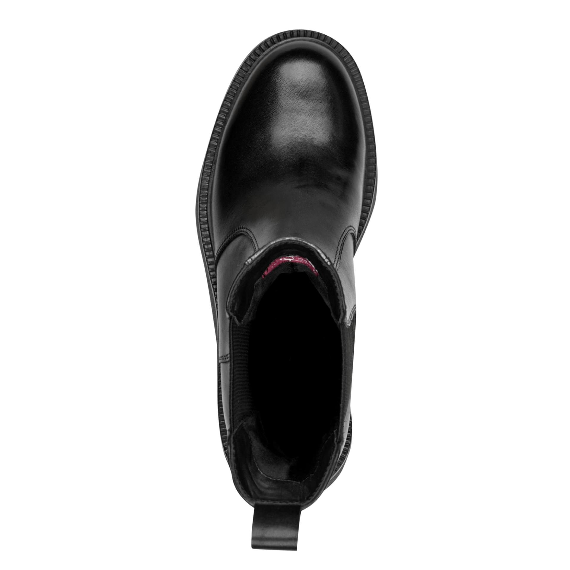 Tamaris Force Chelsea Boots cuir in Black Uni, vue de dessus (SKU 1-25442-47--007)