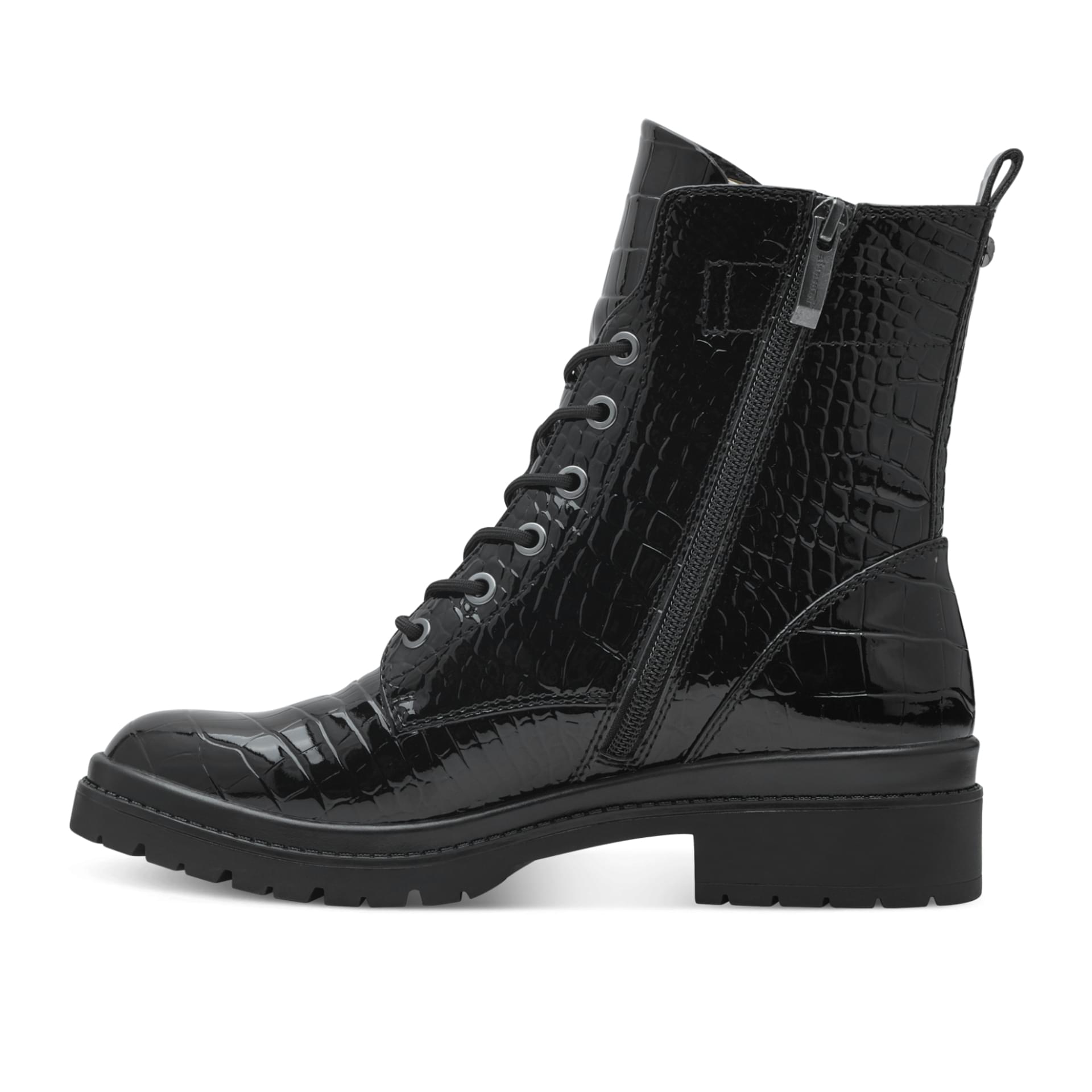 Tamaris Foteini Enkellaarsjes 1-25236-43 in Black Croco