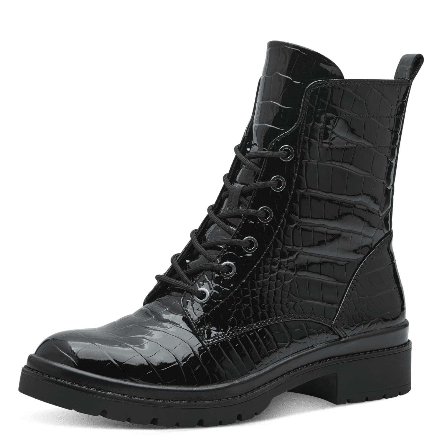 Tamaris Foteini Enkellaarsjes 1-25236-43 in Black Croco