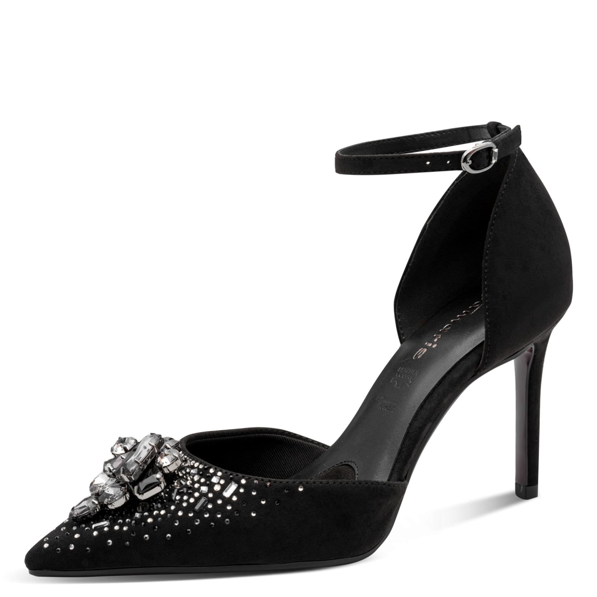 Tamaris Gabbe Talons in Black, vue trois-quarts (SKU 1-22440-47--001)