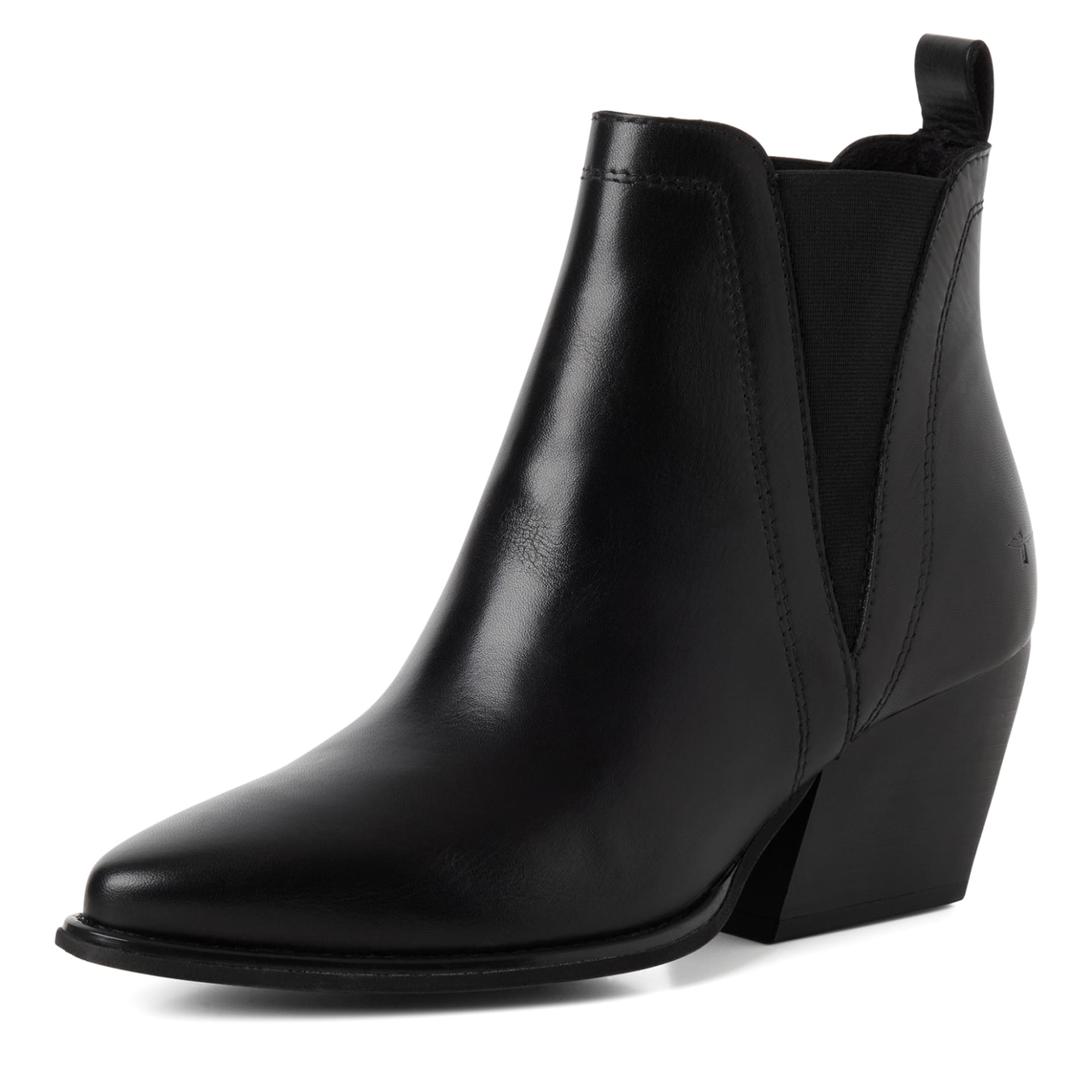 Tamaris Hira Chelsea Boots leer in Black Leather, driekwartaanzicht (SKU 1-25303-47--003)