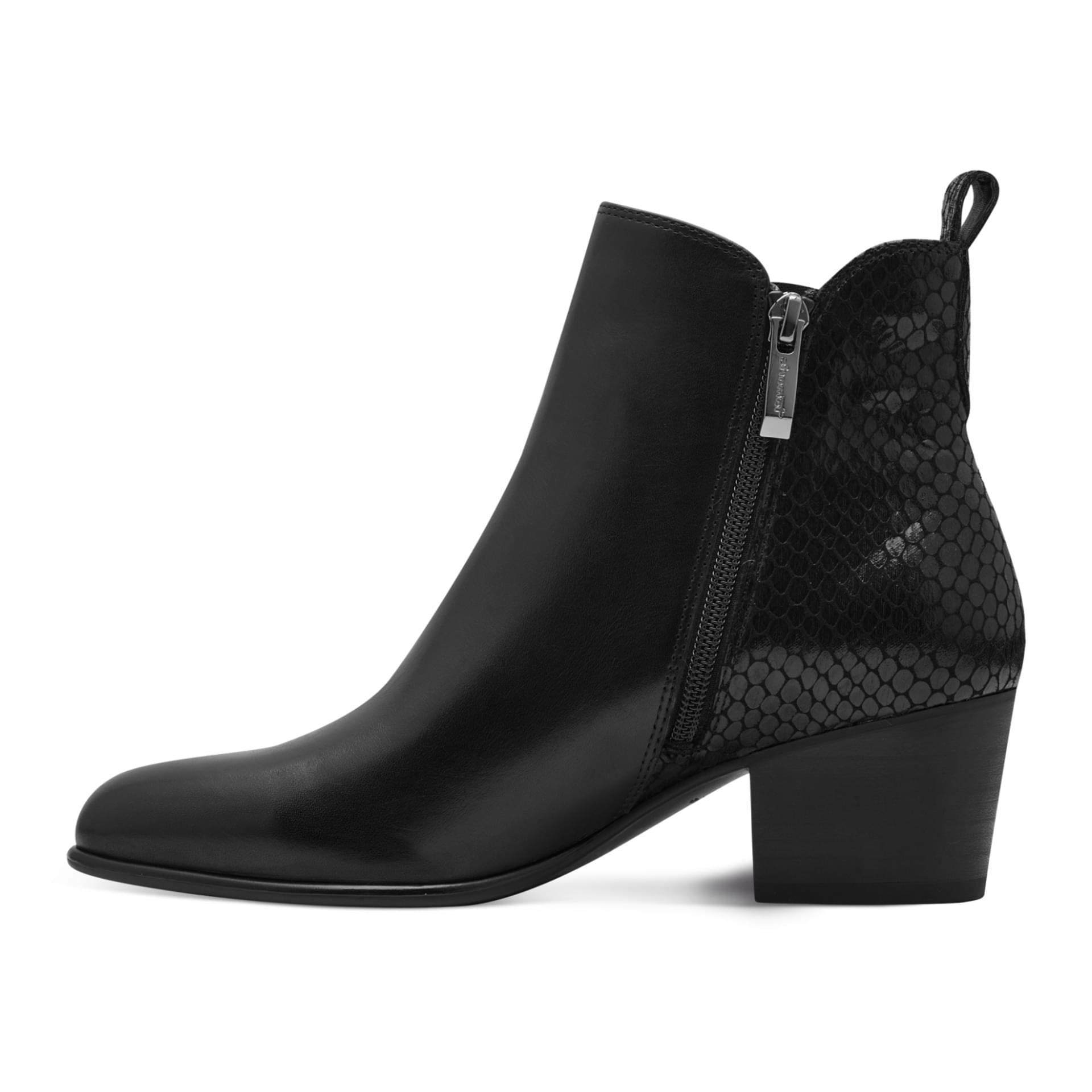 Tamaris Hotty Ankle Boots 1-25398-43 in Black/Struct.