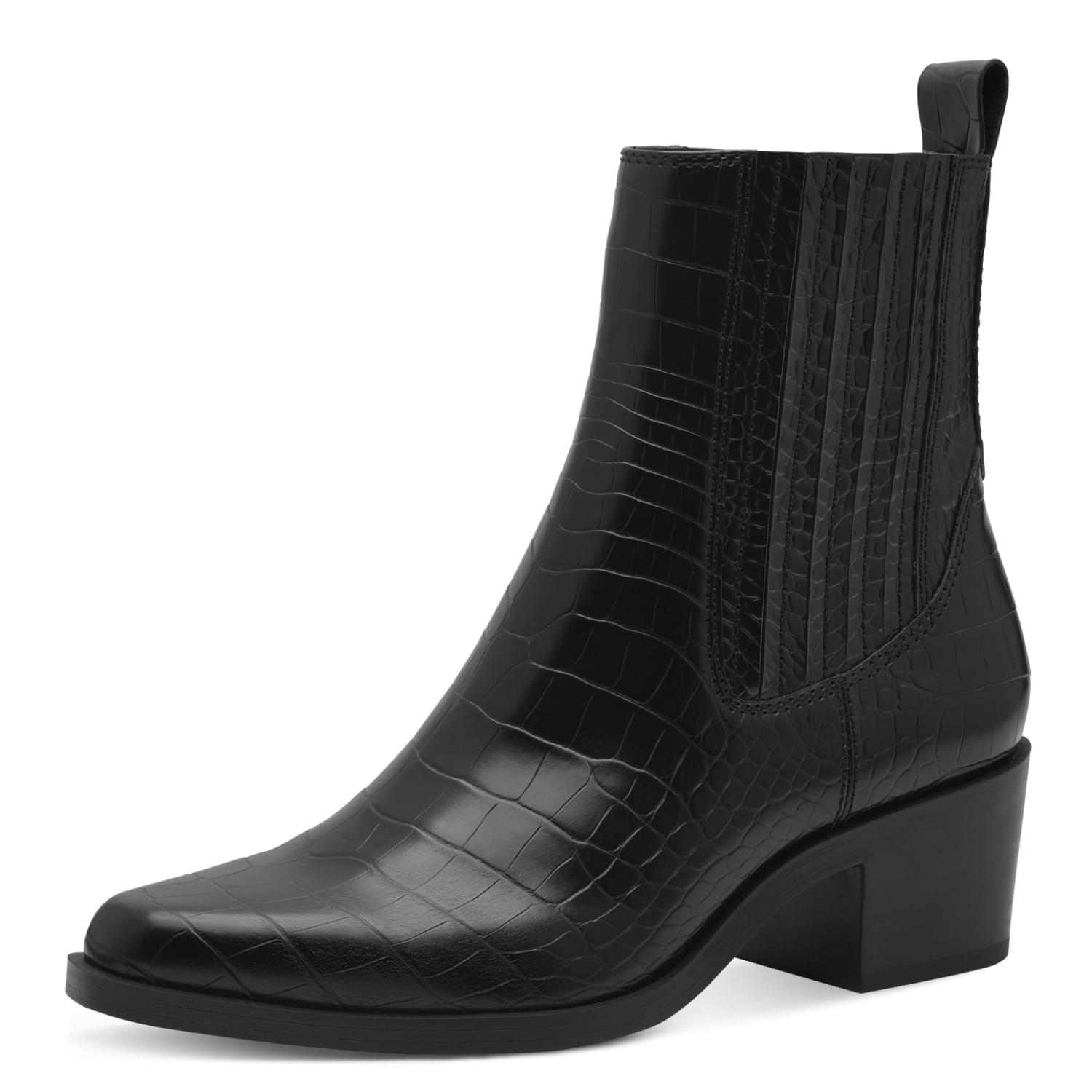 Tamaris Howdy Chelsea Boots 1-25310-43 in Black Croco