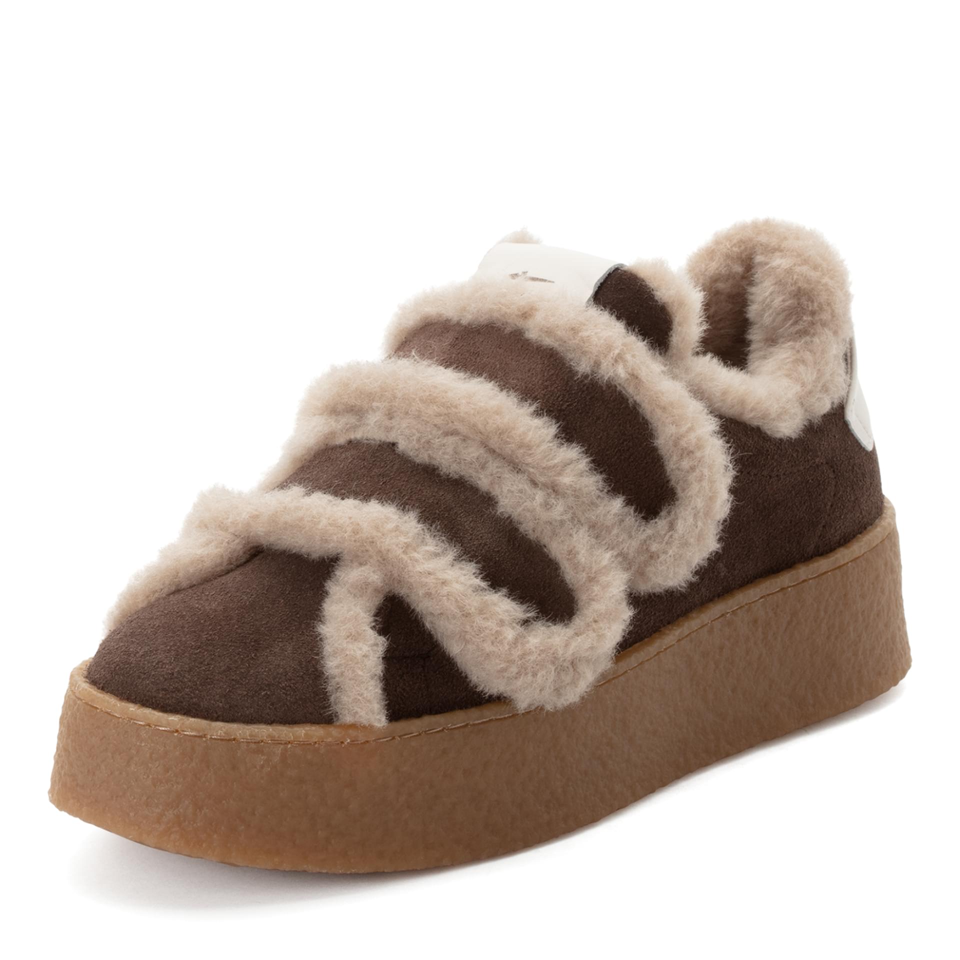 Tamaris Ika Sneakers leer in Mocca, driekwartaanzicht (SKU 1-24730-47--304)