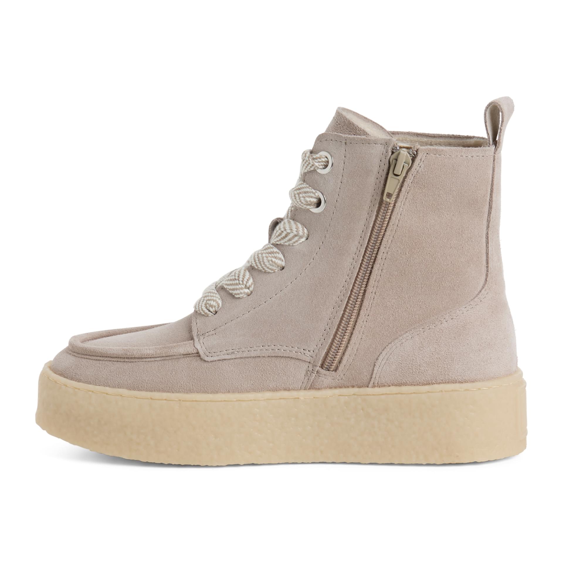 Tamaris Ika Enkellaarsjes leer in Light Taupe, binnenzijde (SKU 1-25200-47--377)
