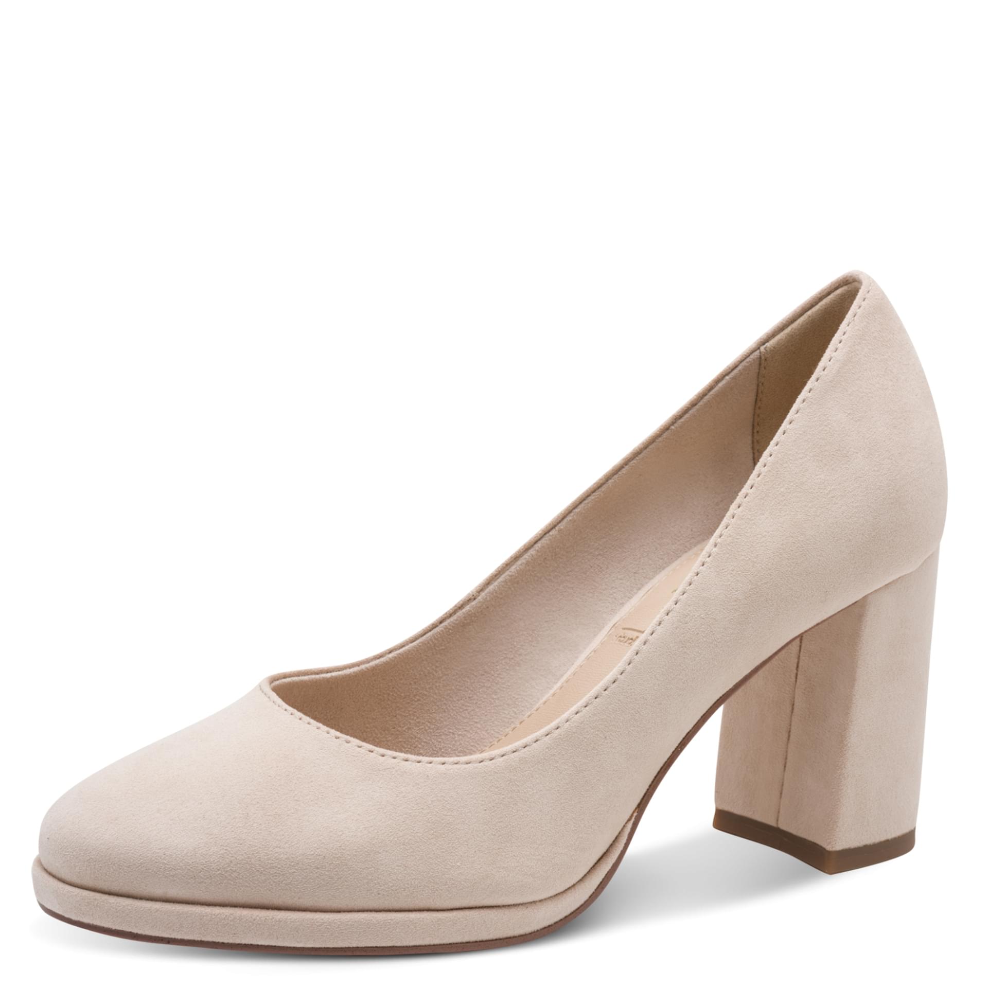 Tamaris Imola Heels in Nude, three-quarter view (SKU 1-22441-46--251)