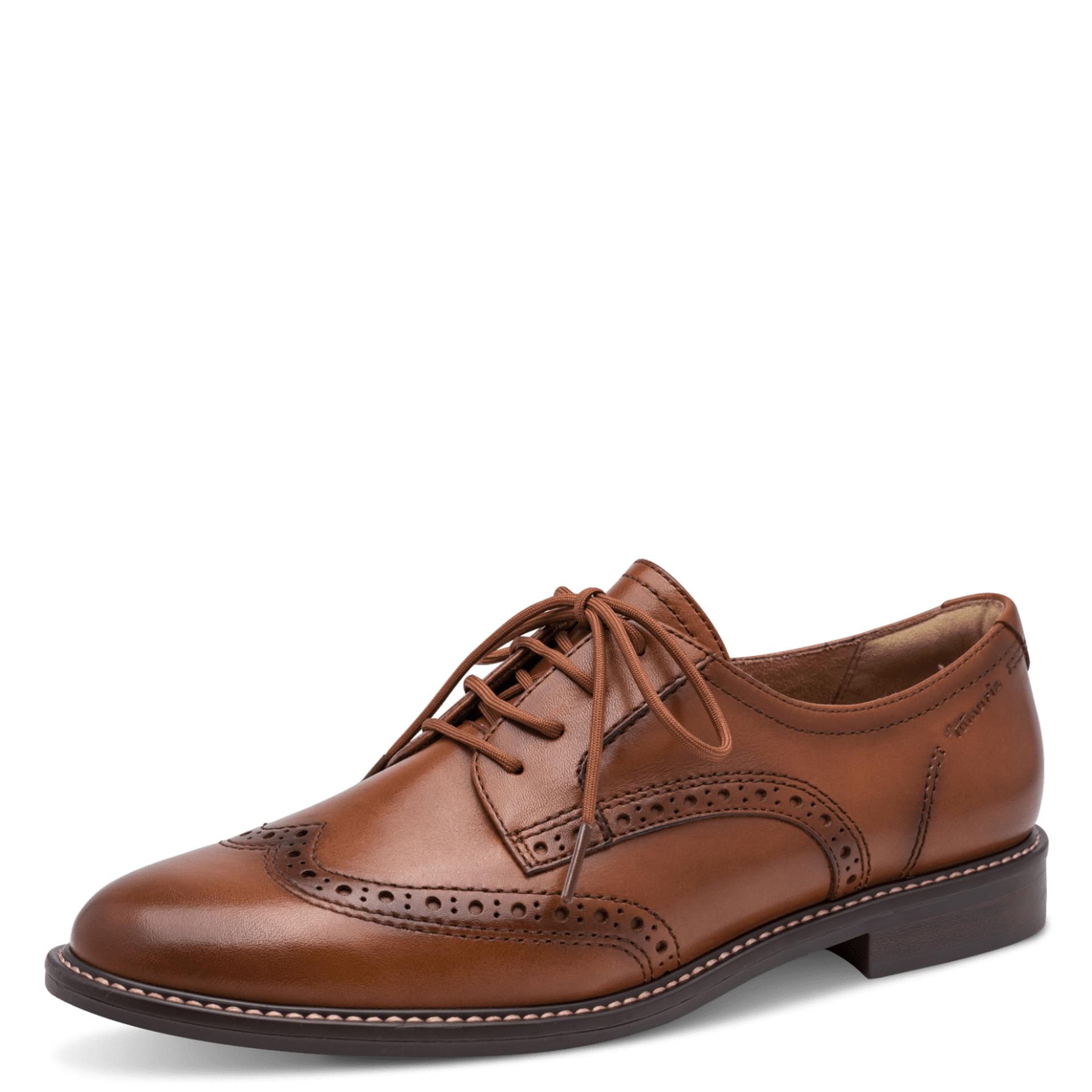 Tamaris Jolla Derbies in Cognac, vue trois-quarts (SKU 1-23205-47--305)