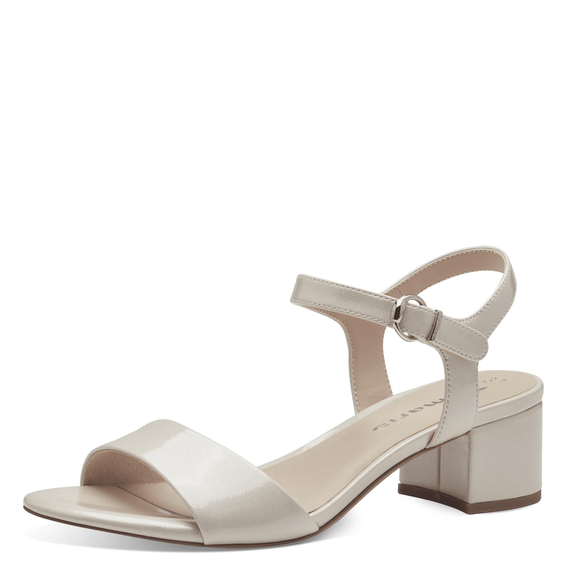 Tamaris Koli Sandalen in Champagne, driekwartaanzicht (SKU 1-28249-42--179)