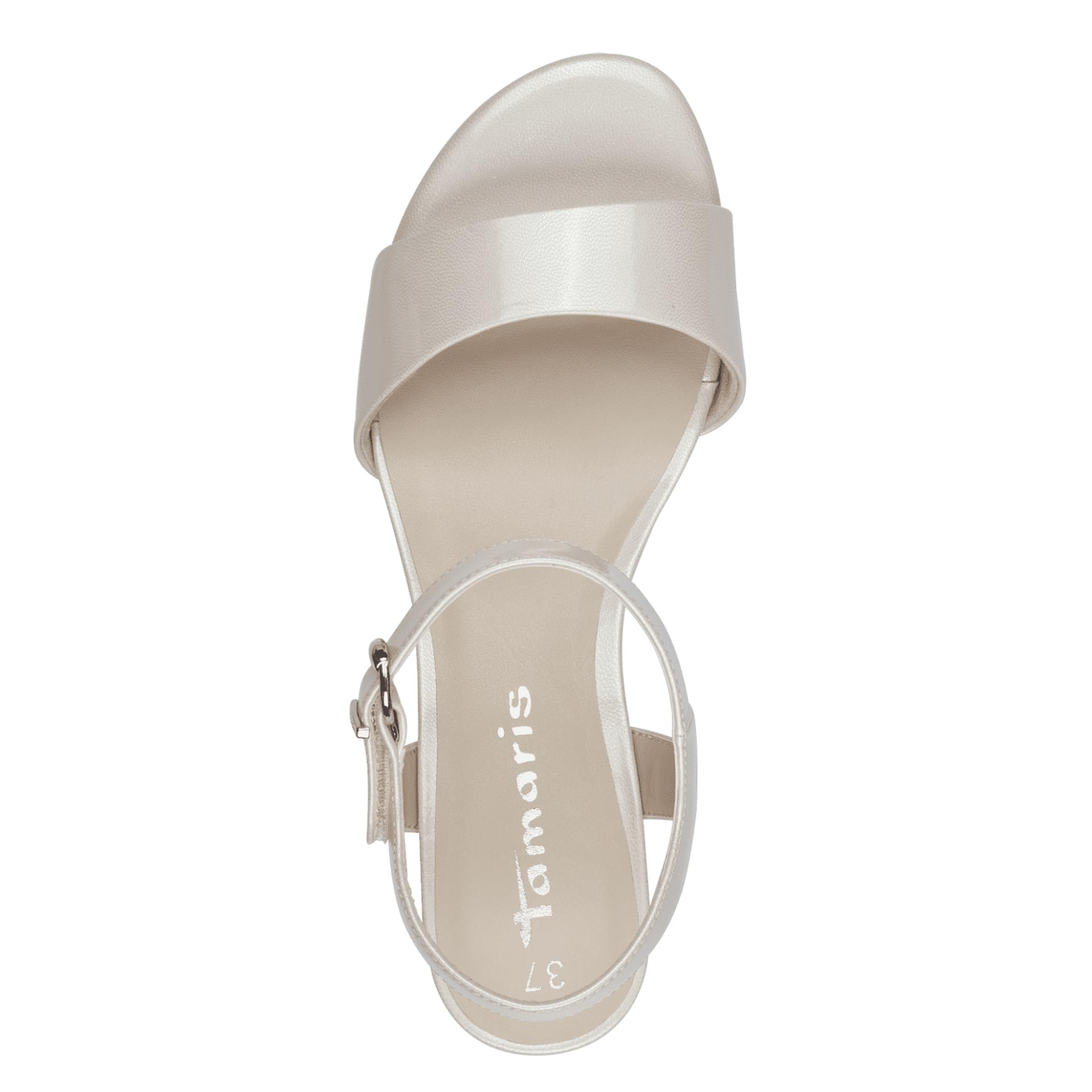 Tamaris Koli Sandalen in Champagne, bovenaanzicht (SKU 1-28249-42--179)