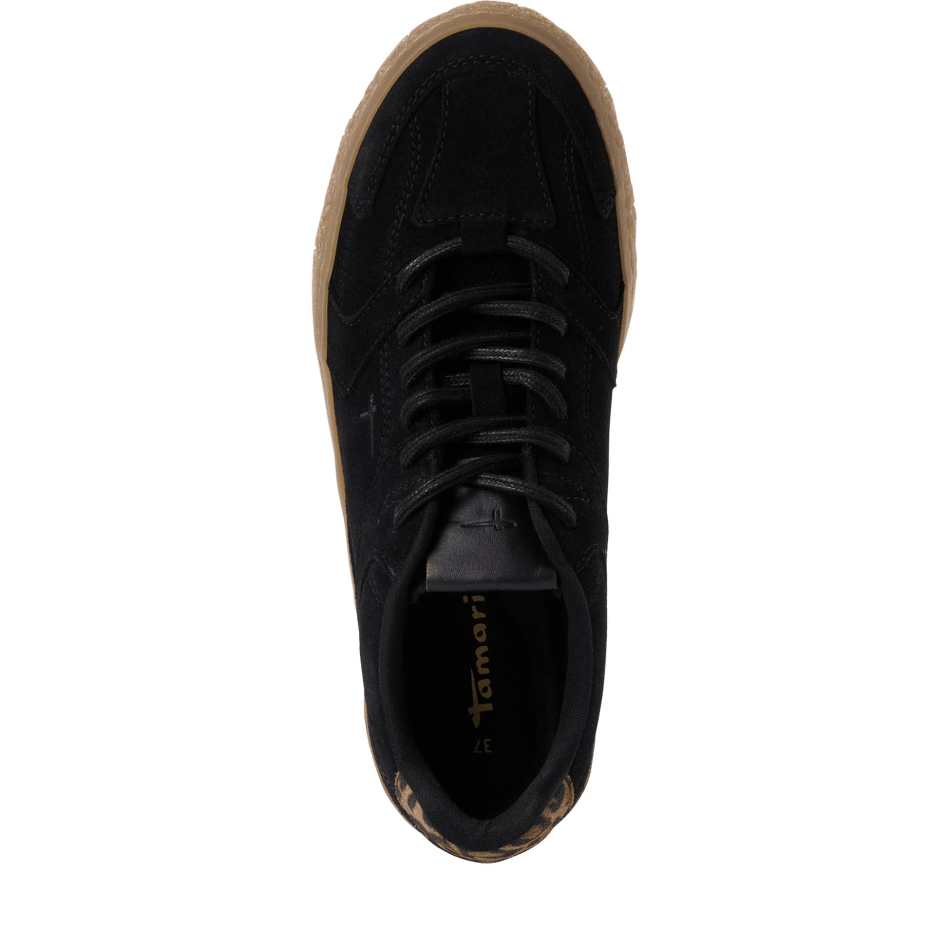 Tamaris Krista Sneakers in Black Comb, bovenaanzicht (SKU 1-23600-47--098)