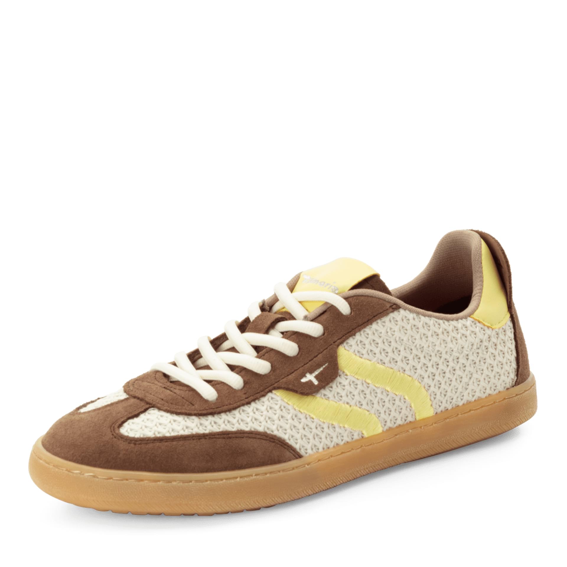 Tamaris Krista Sneakers in Brown Comb, driekwartaanzicht (SKU 1-23633-46--398)