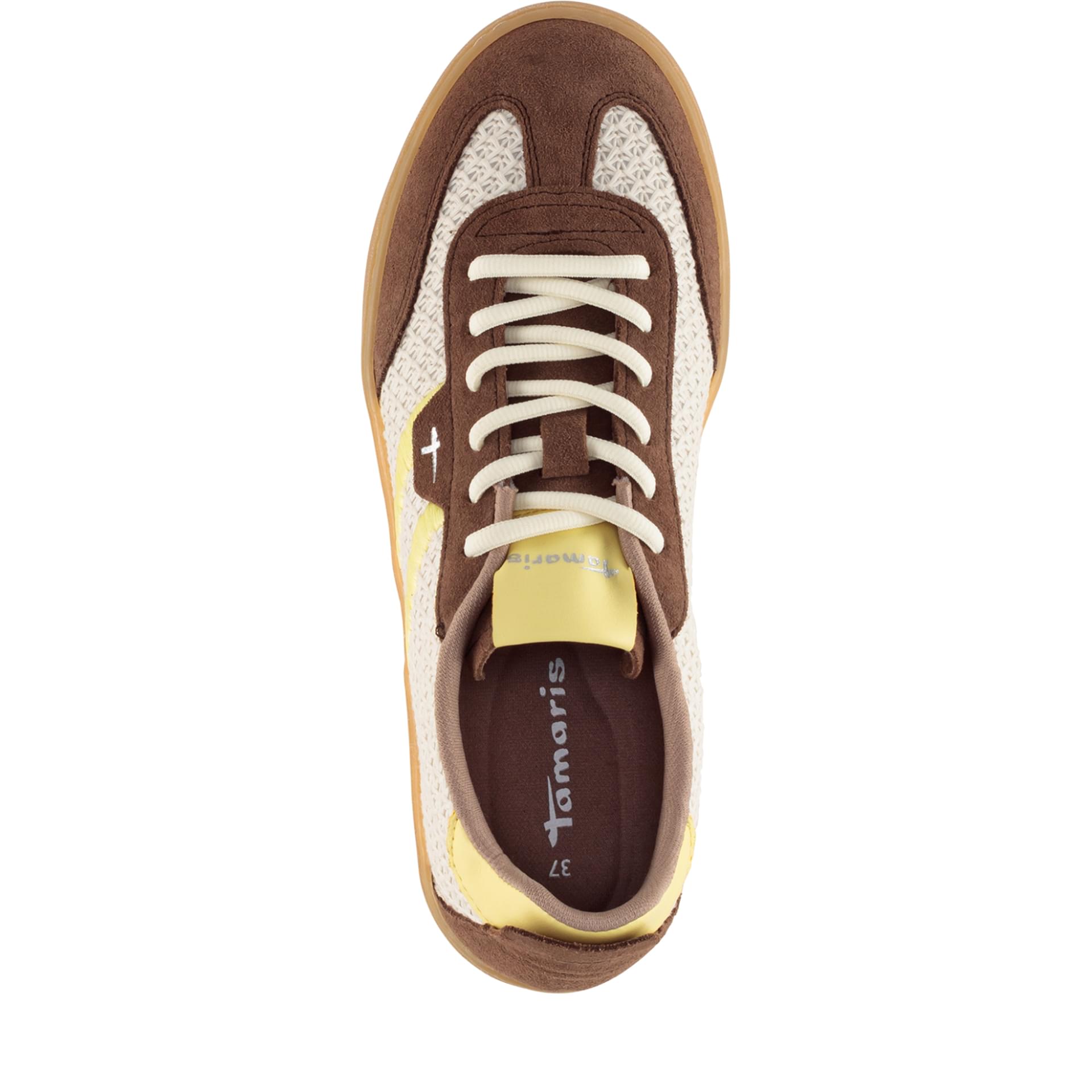 Tamaris Krista Sneakers in Brown Comb, bovenaanzicht (SKU 1-23633-46--398)