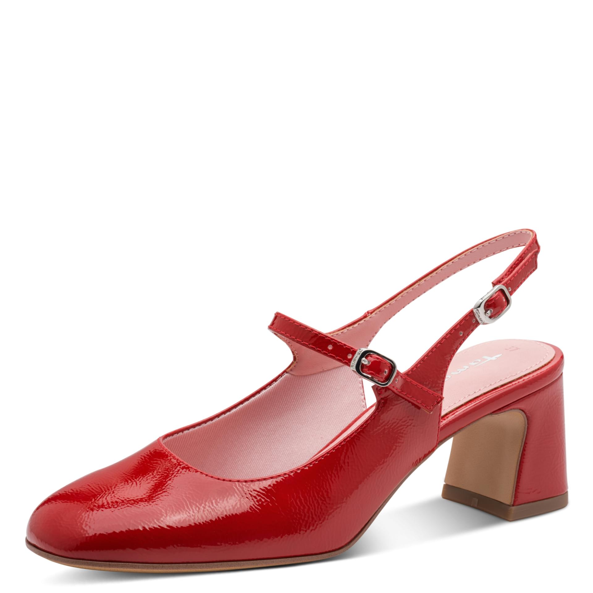Tamaris Laura Hakken in Red Patent, driekwartaanzicht (SKU 1-29601-46--524)
