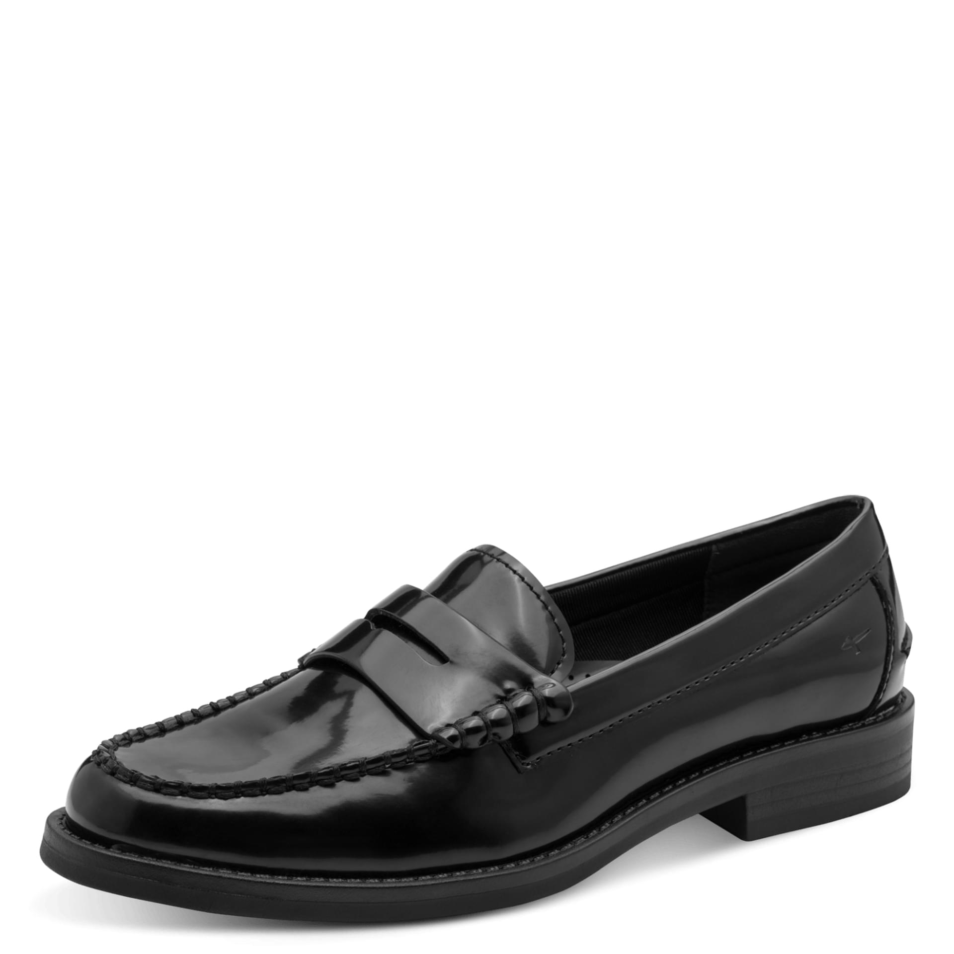 Tamaris Lelani Loafers in Black, vue trois-quarts (SKU 1-24252-47--001)