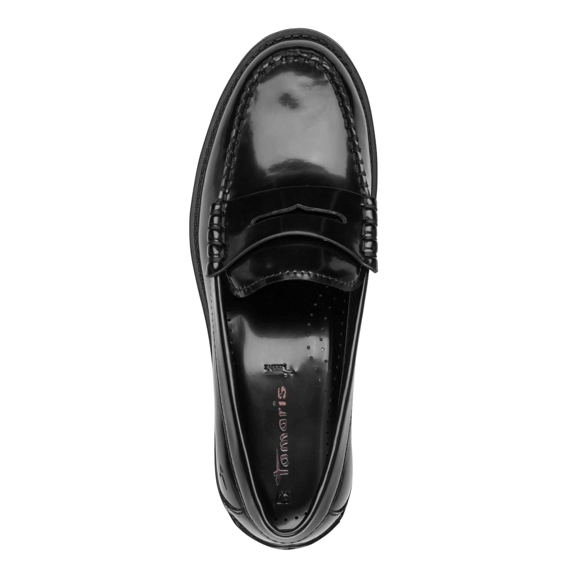 Tamaris Lelani Loafers in Black, vue de dessus (SKU 1-24252-47--001)