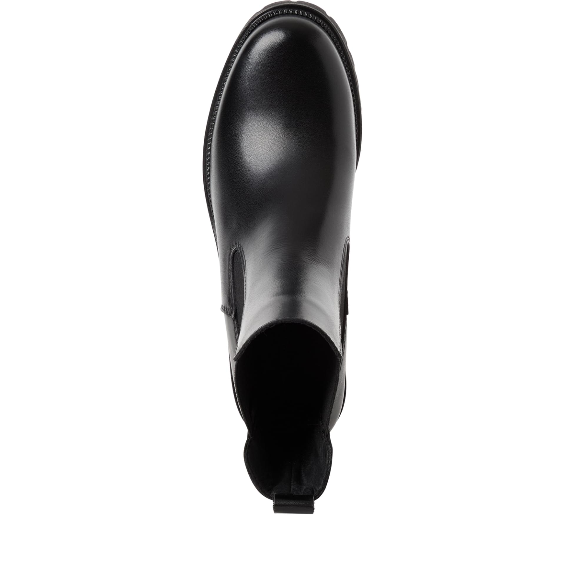 Tamaris Lennon Chelsea Boots cuir in Black Leather, vue de dessus (SKU 1-25407-47--003)