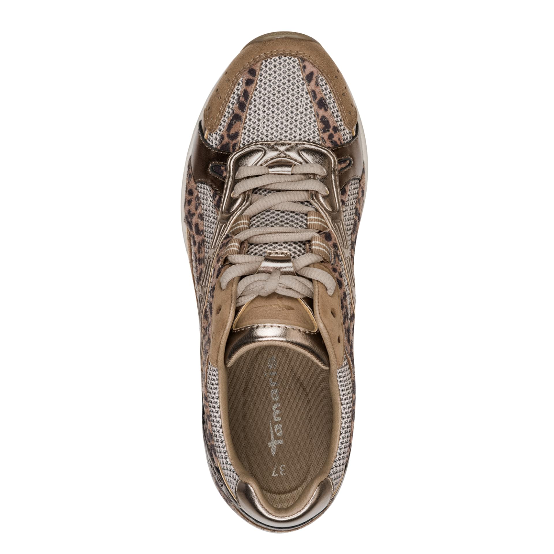 Tamaris Lima Sneakers in Leopard Comb, bovenaanzicht (SKU 1-23645-47--329)
