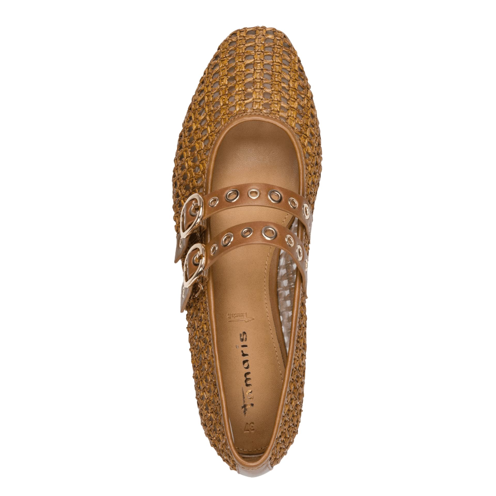 Tamaris Lorita Ballerinas 1-22144-46 in Cognac