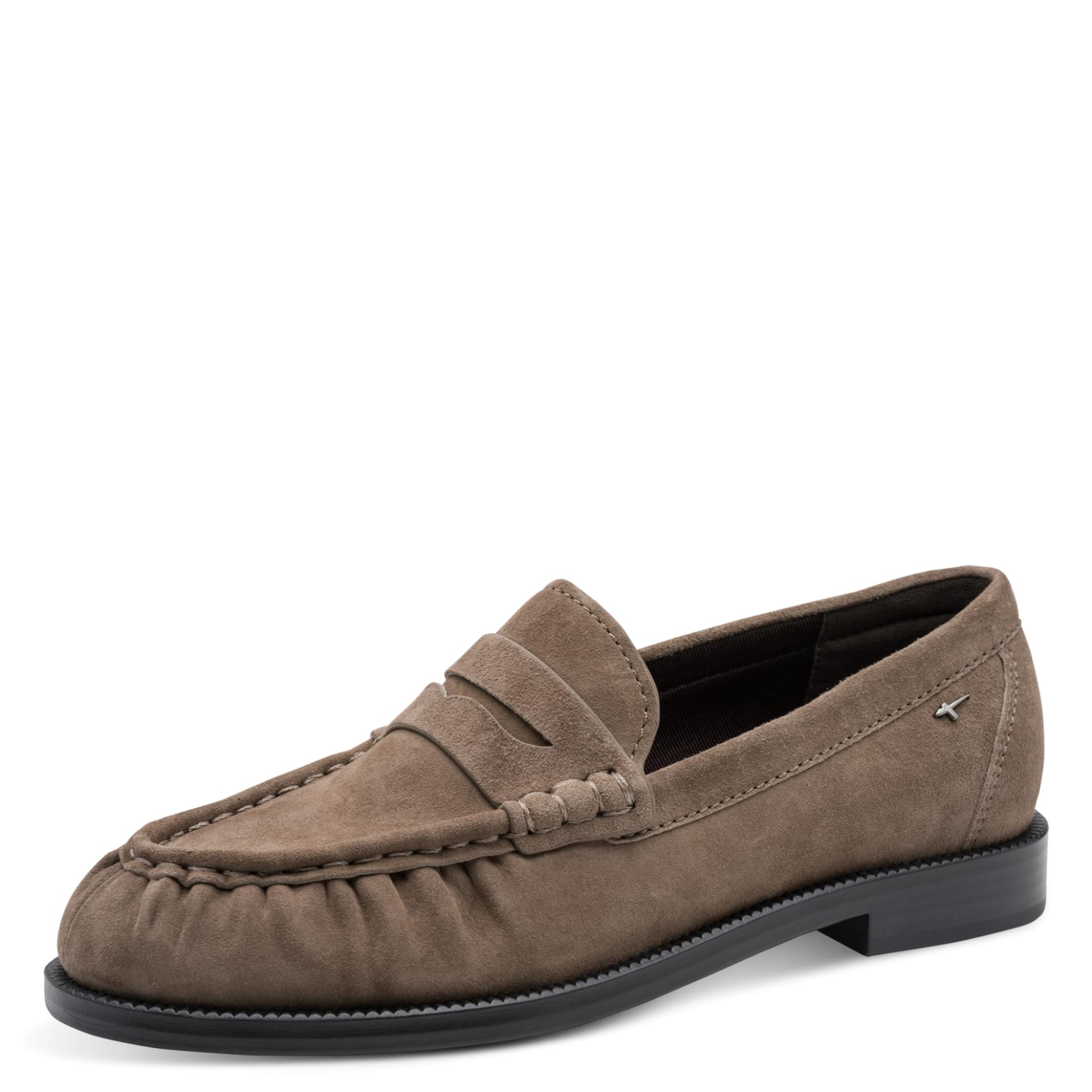 Tamaris Ludmila Loafers leather in Taupe, three-quarter view (SKU 1-24251-47--341)