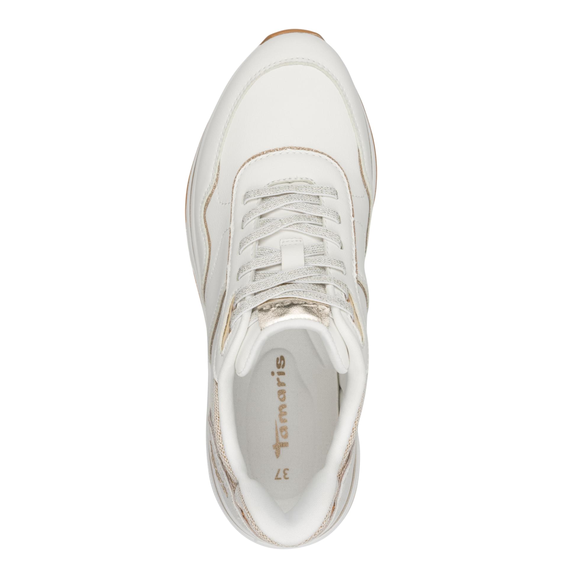 Tamaris Marla Baskets in White, vue de dessus (SKU 1-23766-46--100)