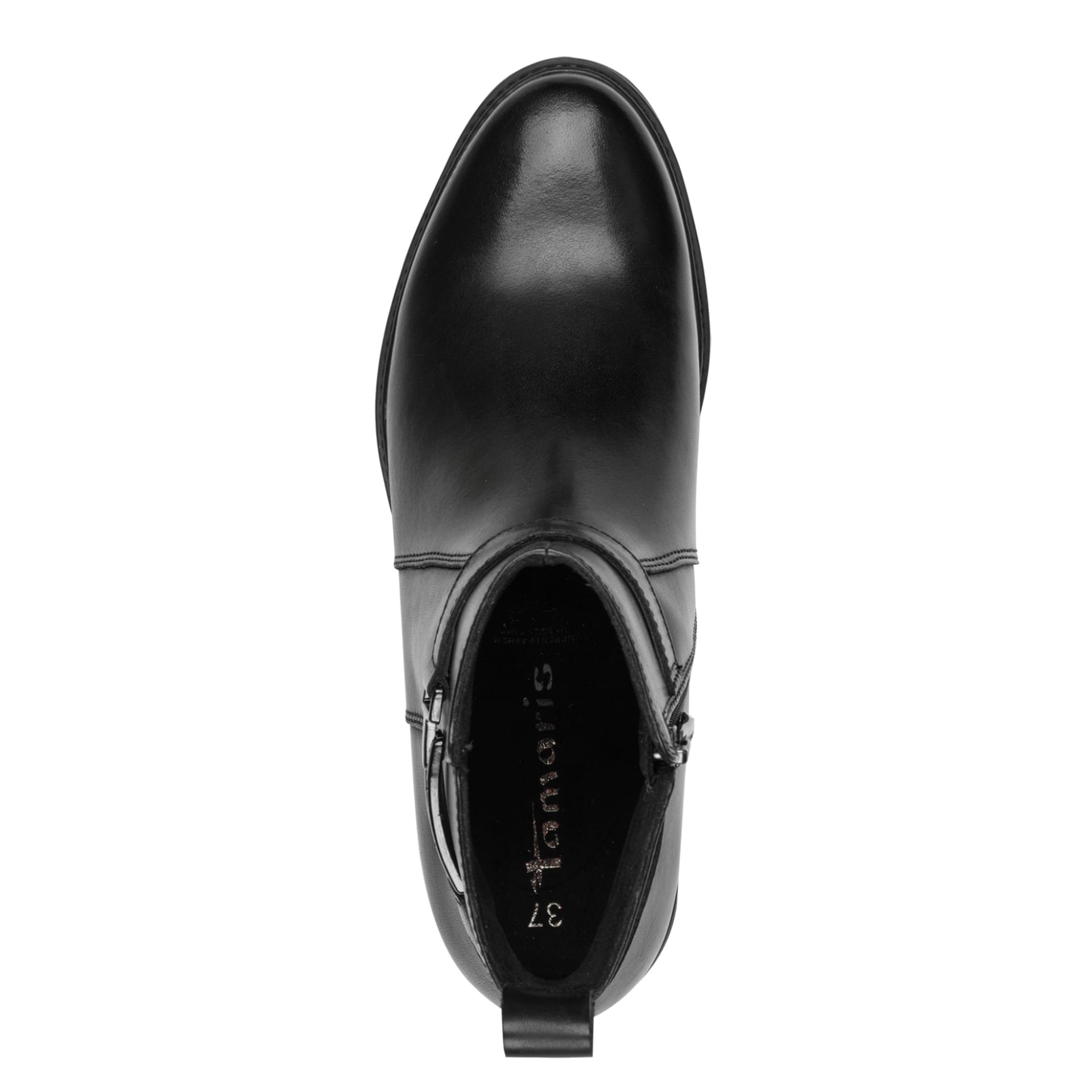 Tamaris Marly Bottines 1-25391-45 in Black Leather
