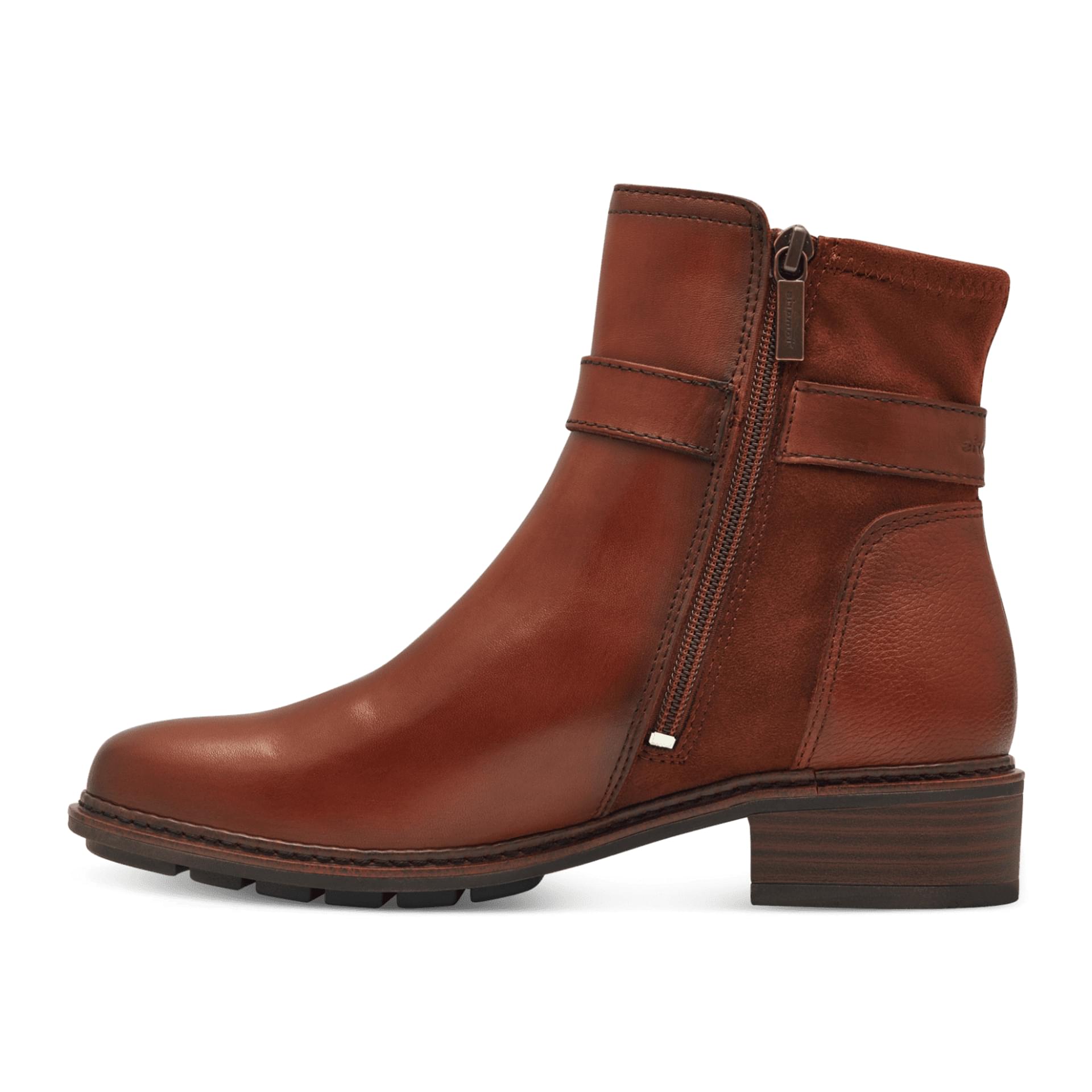 Tamaris Marly Enkellaarsjes 1-25425-43 in Cognac