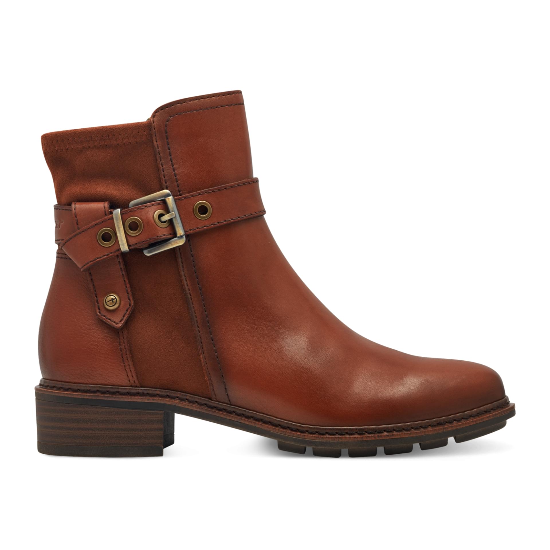 Tamaris Marly Enkellaarsjes 1-25425-43 in Cognac