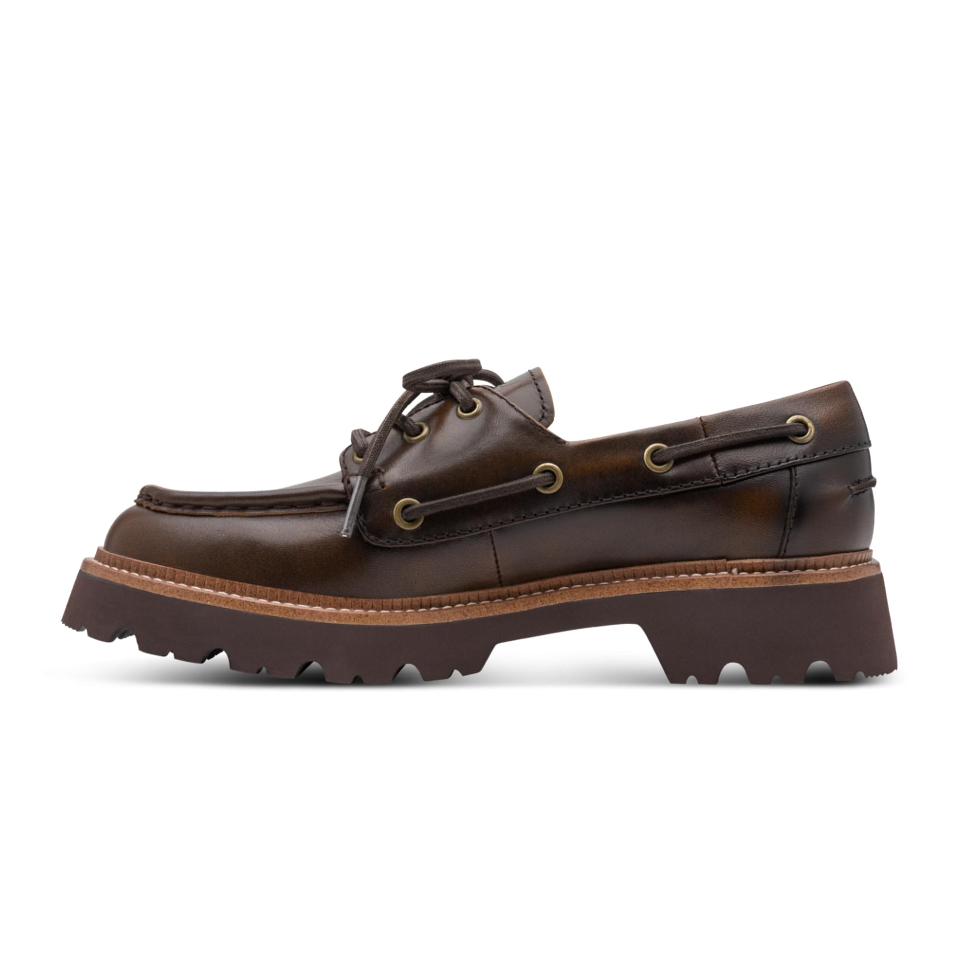 Tamaris Melvaria Veterschoenen leer in Mocca Leather, binnenzijde (SKU 1-23752-47--366)