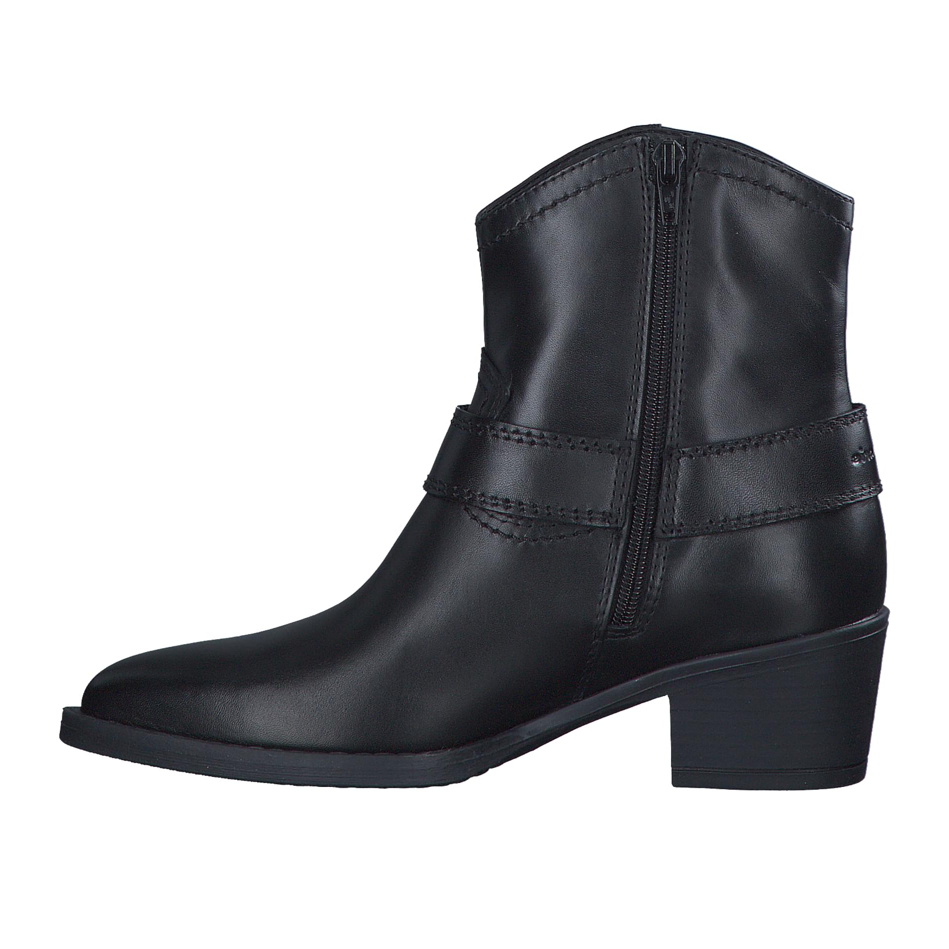 Tamaris Mexan Ankle Boots 1-25705-43 in Black Leather