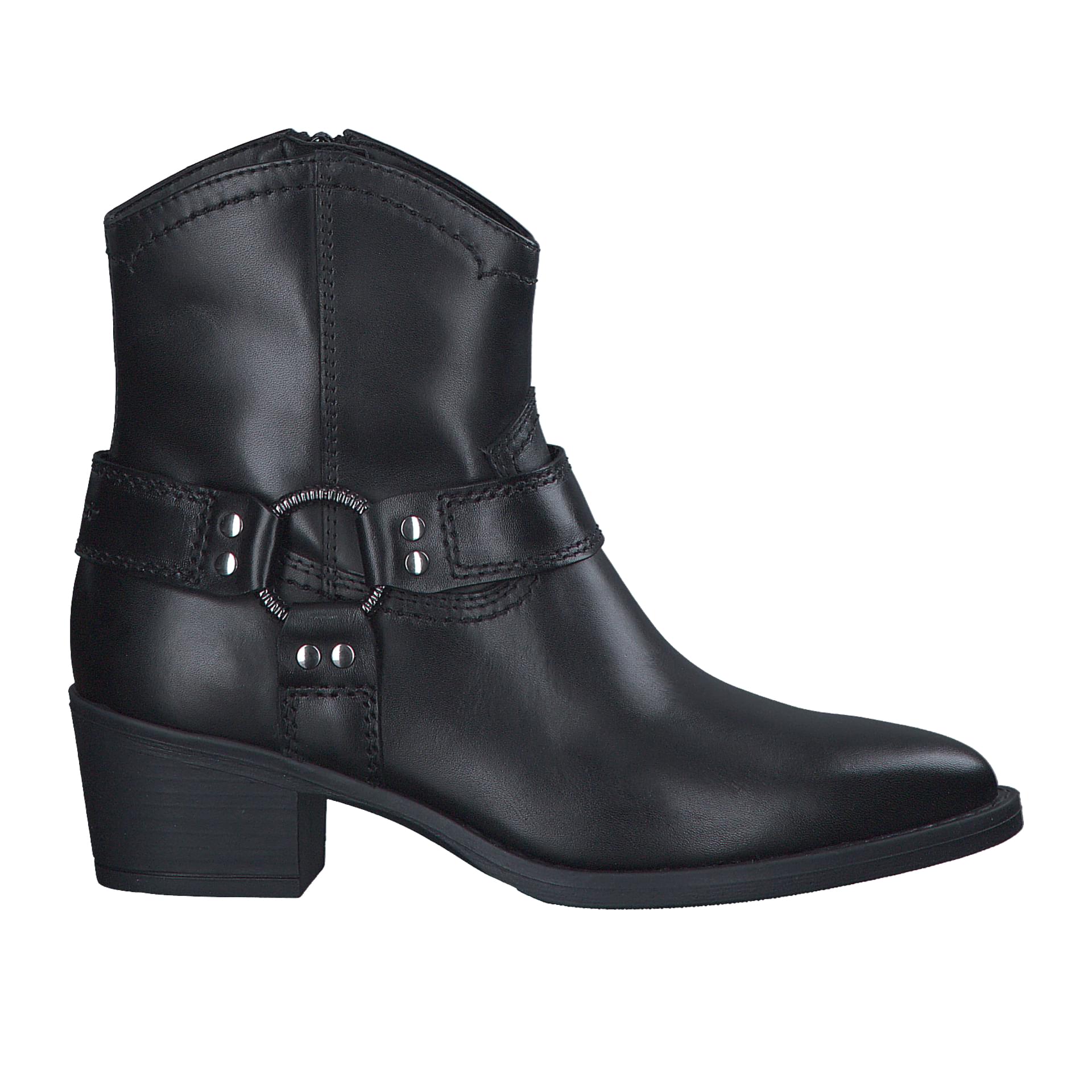 Tamaris Mexan Enkellaarsjes 1-25705-43 in Black Leather