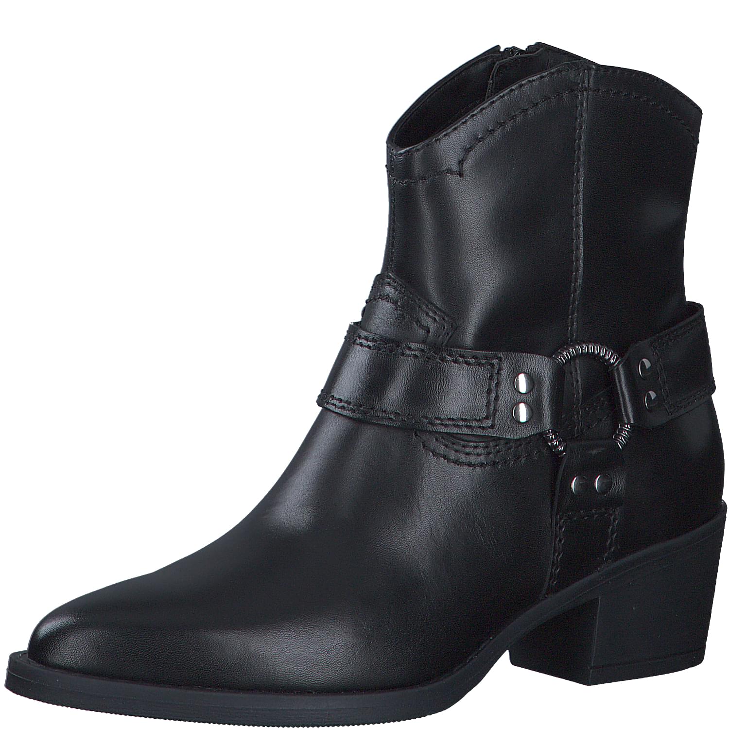 Tamaris Mexan Ankle Boots 1-25705-43 in Black Leather