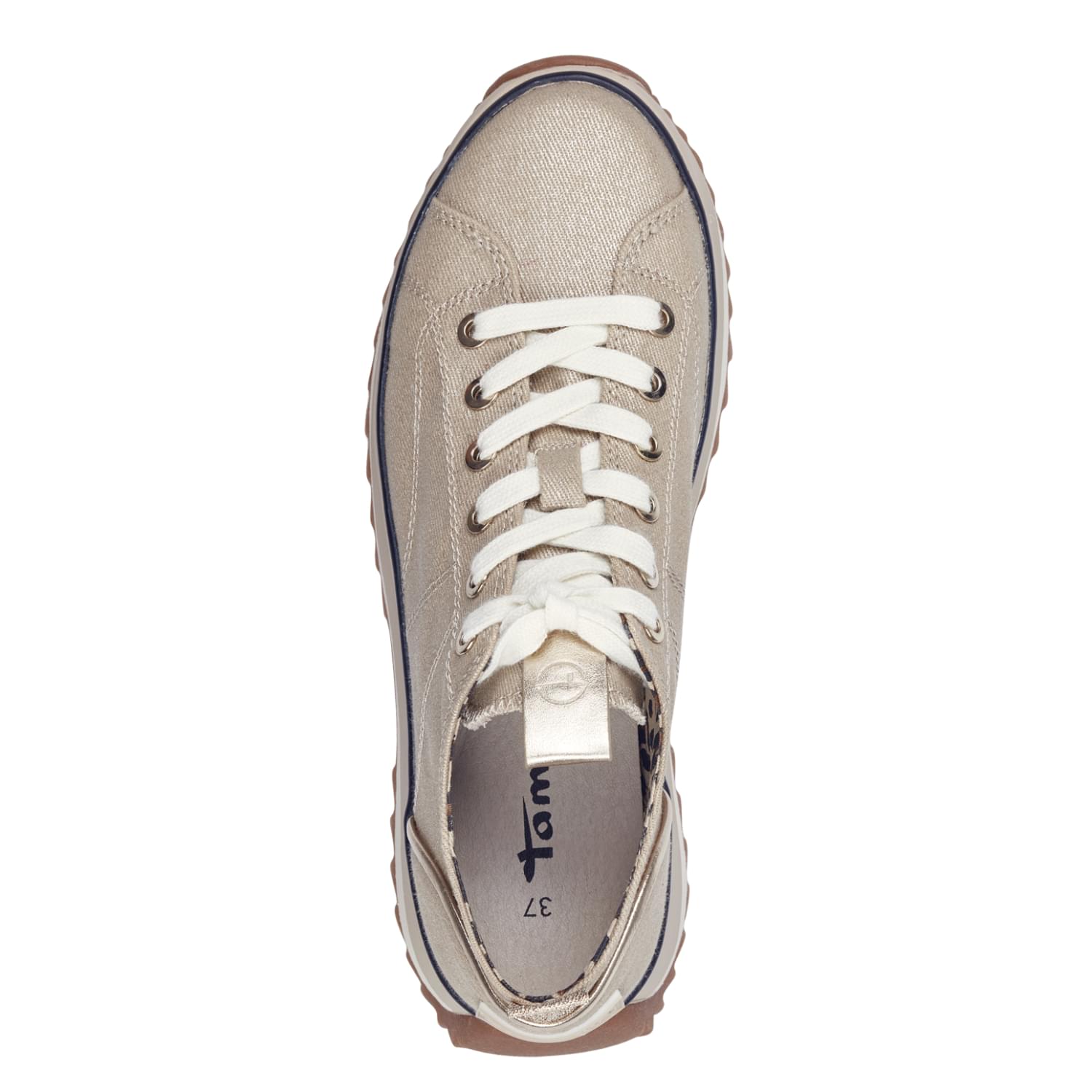 Tamaris Milena Baskets in Light Gold, vue de dessus (SKU 1-23731-41--933)