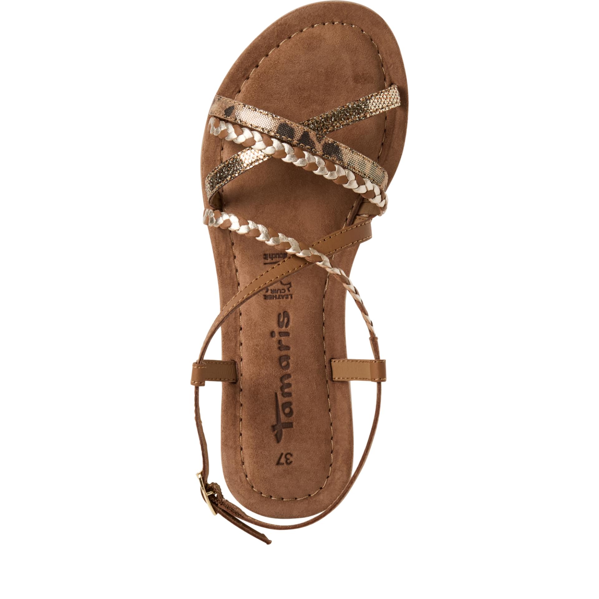 Tamaris Minu Sandalen 1-28139-44 in Cognac Comb