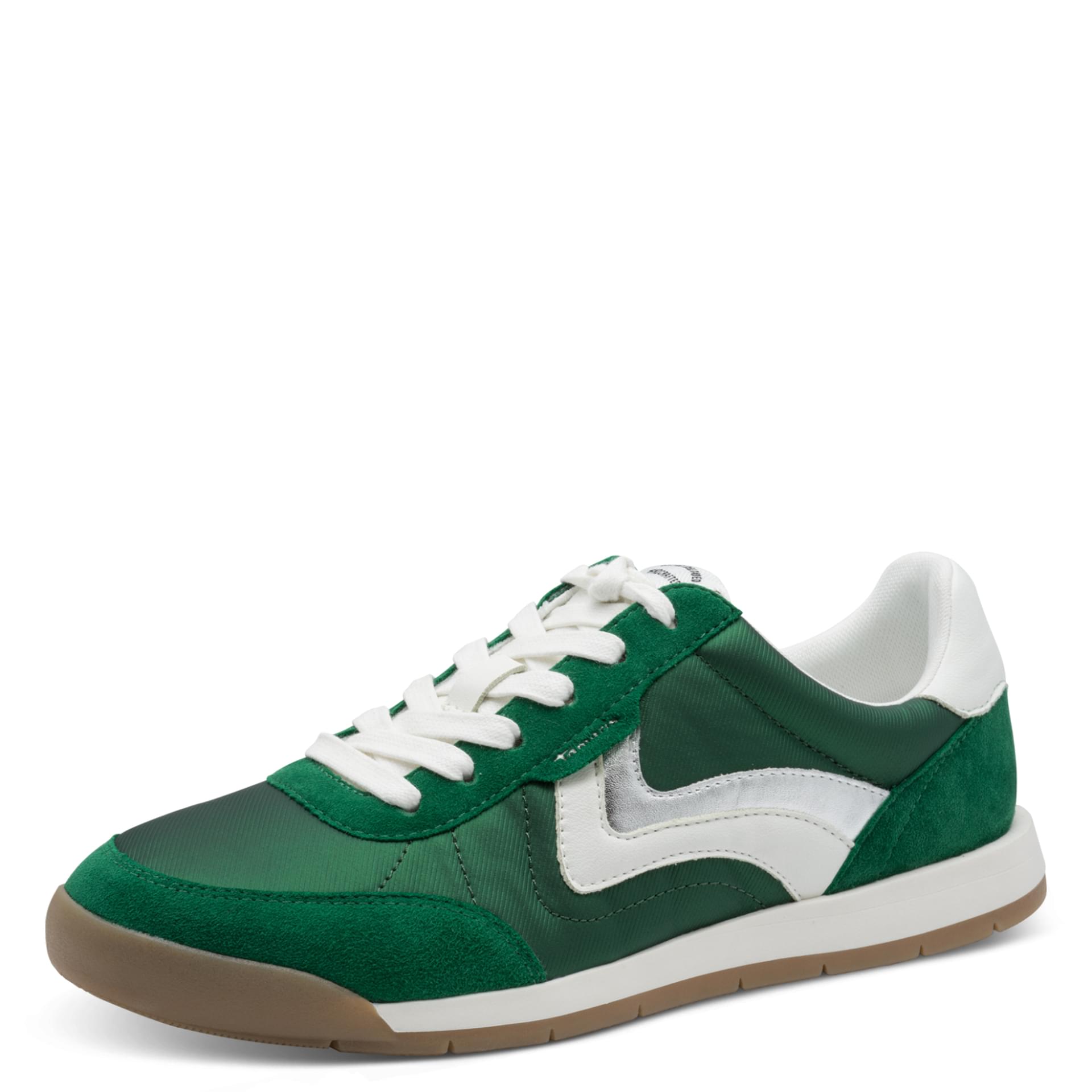 Tamaris Nady Sneakers in Green, three-quarter view (SKU 1-23665-45--700)