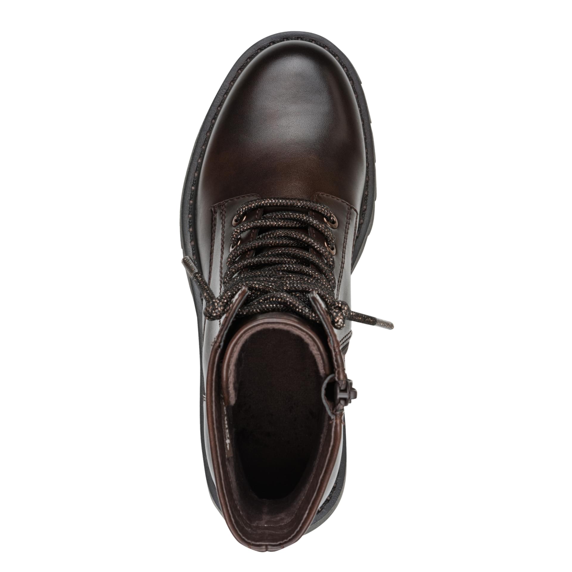 Tamaris Nelia Bottines in Mocca/Glam, vue de dessus (SKU 1-25281-43--38Y)