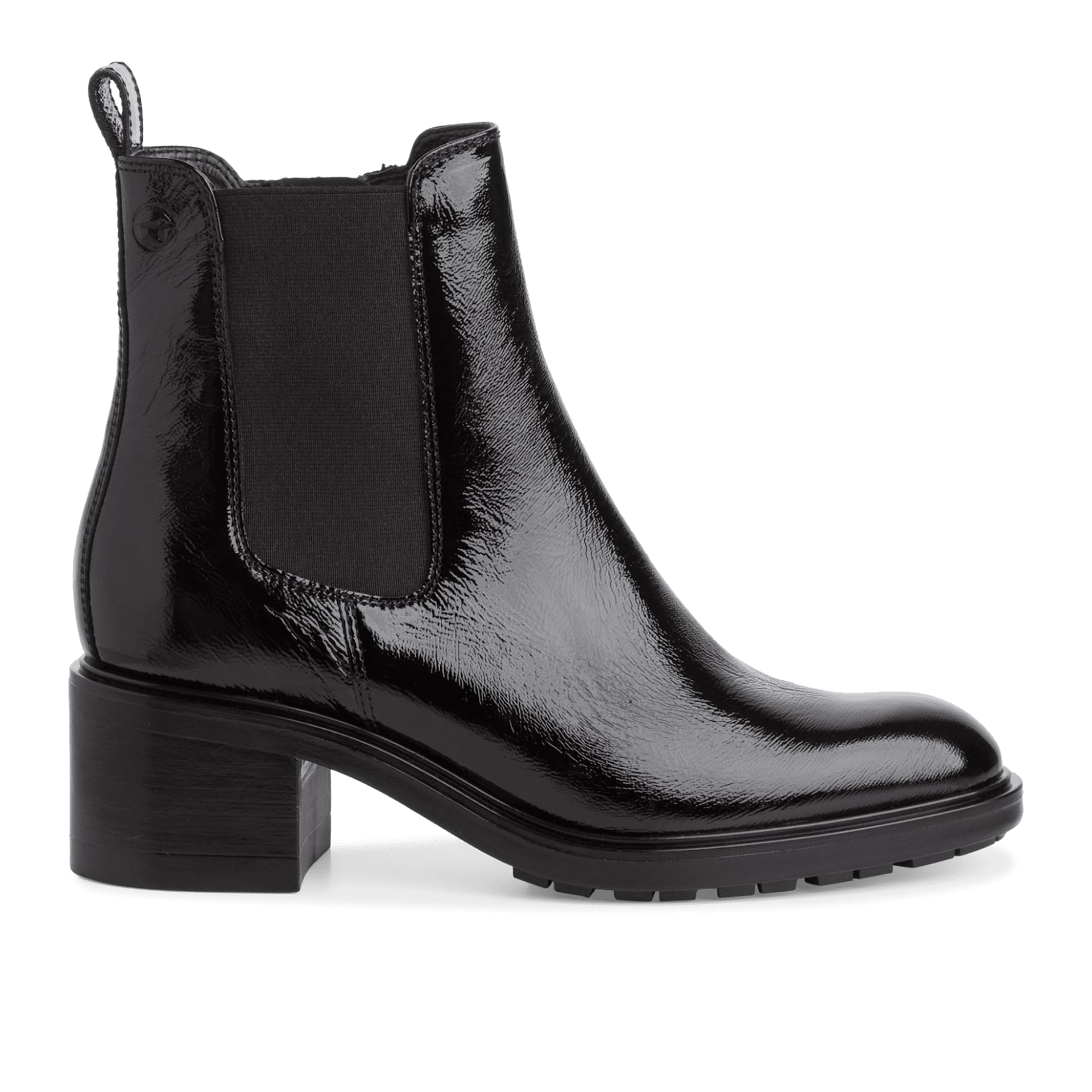 Tamaris Night Chelsea Boots 1-25016-43 in Black Patent