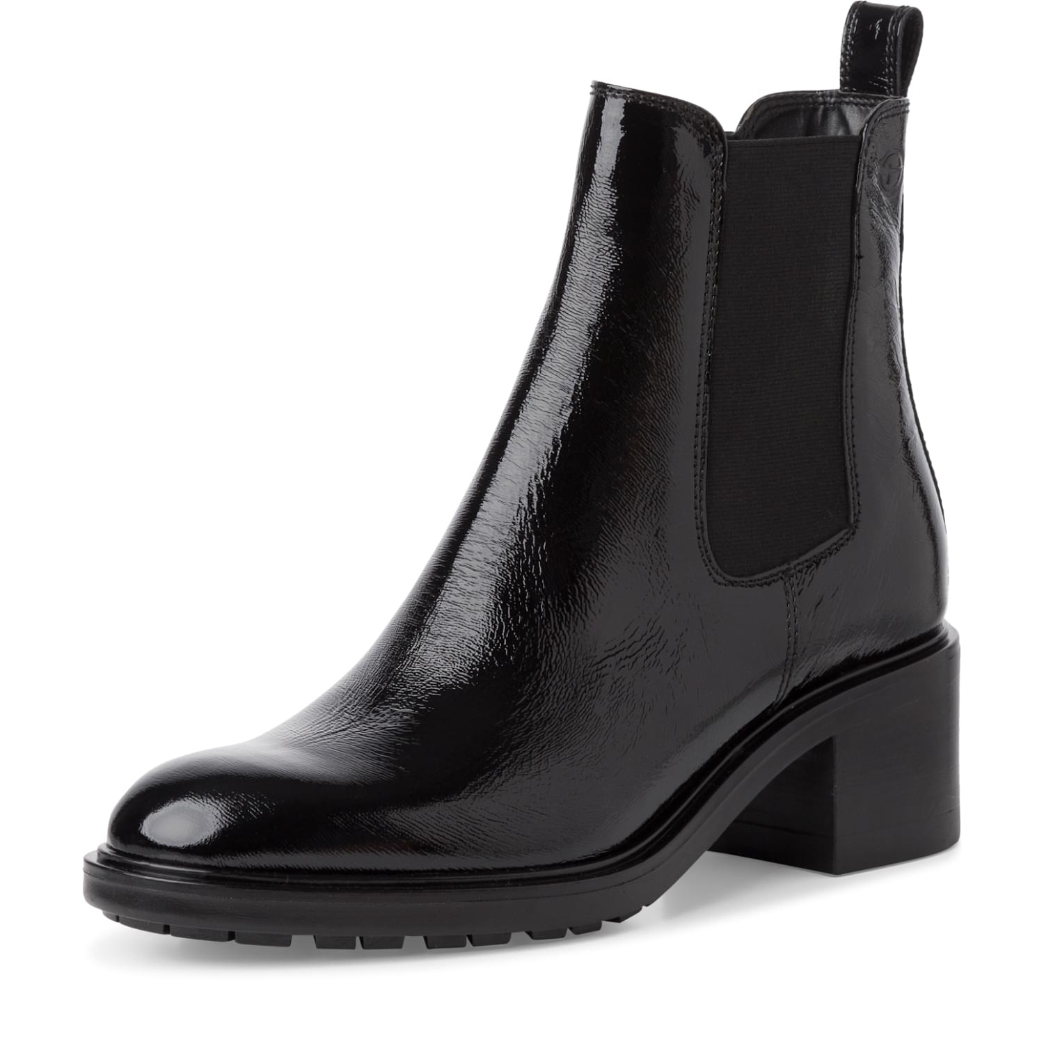 Tamaris Night Chelsea Boots 1-25016-43 in Black Patent