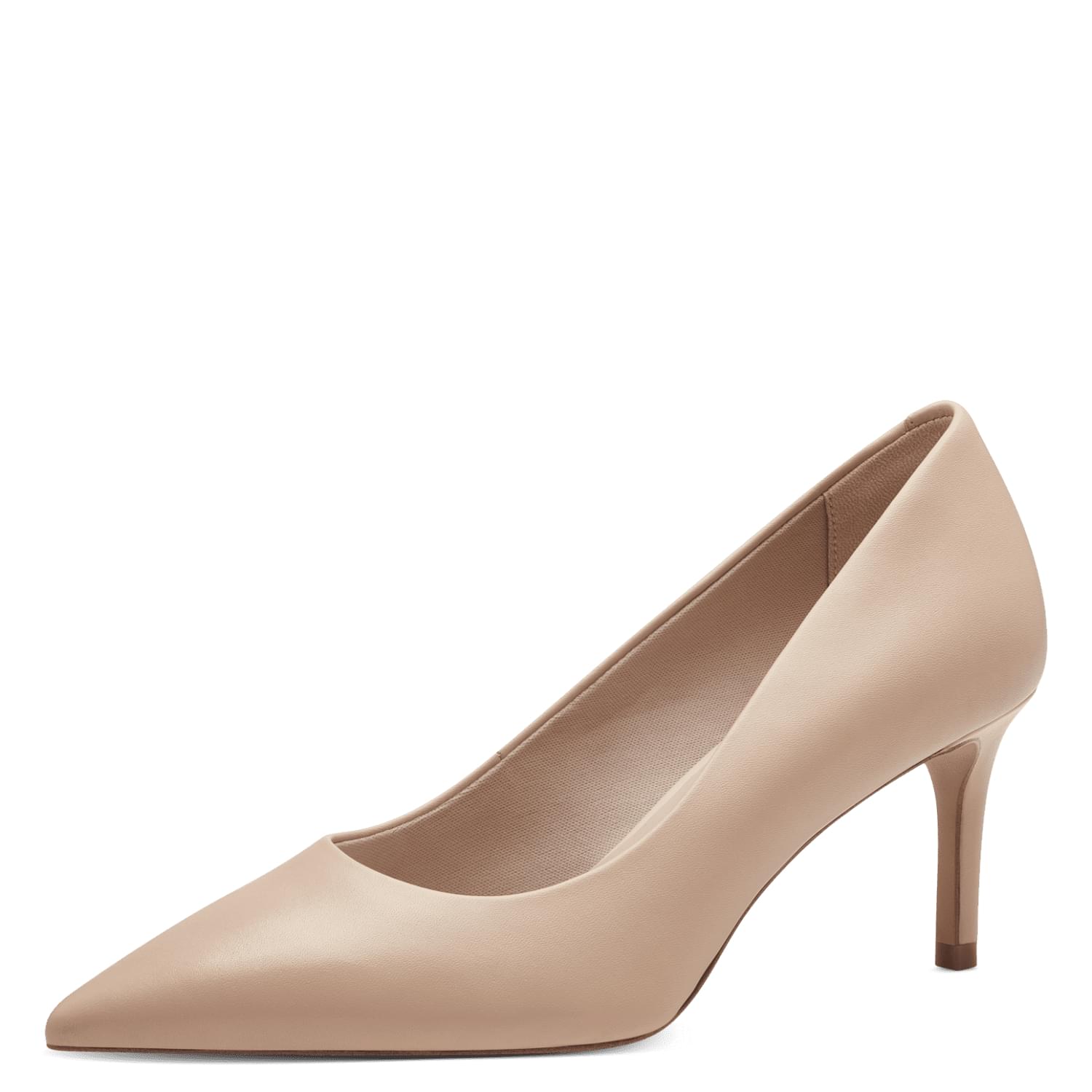 Tamaris Nyra Heels in Nude, three-quarter view (SKU 1-22415-41--251)