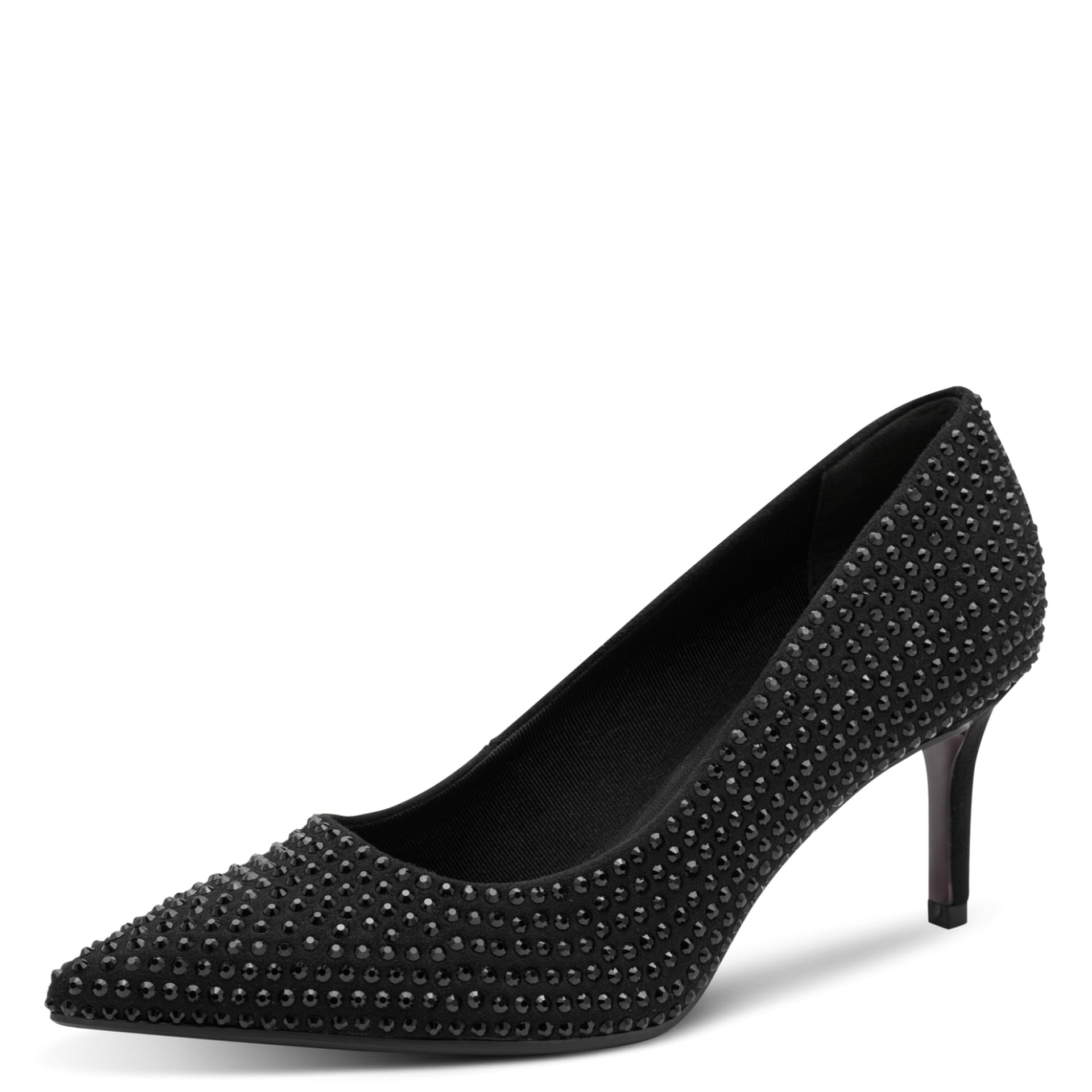 Tamaris Nyra Talons in Black Glam, vue trois-quarts (SKU 1-22468-47--043)
